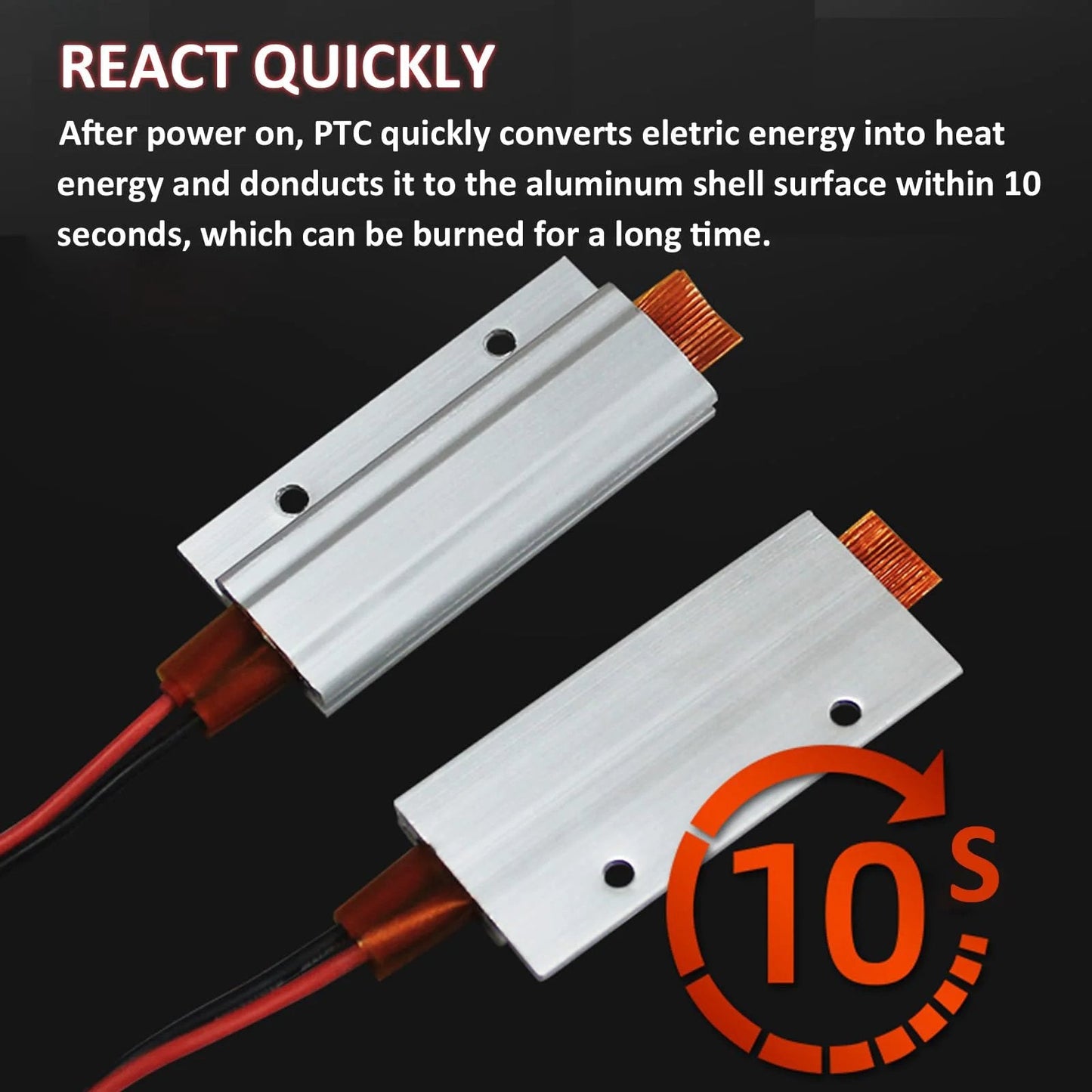 Two Pack 110V PTC Ceramic Heating Plates With Aluminum Shell Insulated Surface Constant Temperature 60C Miniature Heating Tools