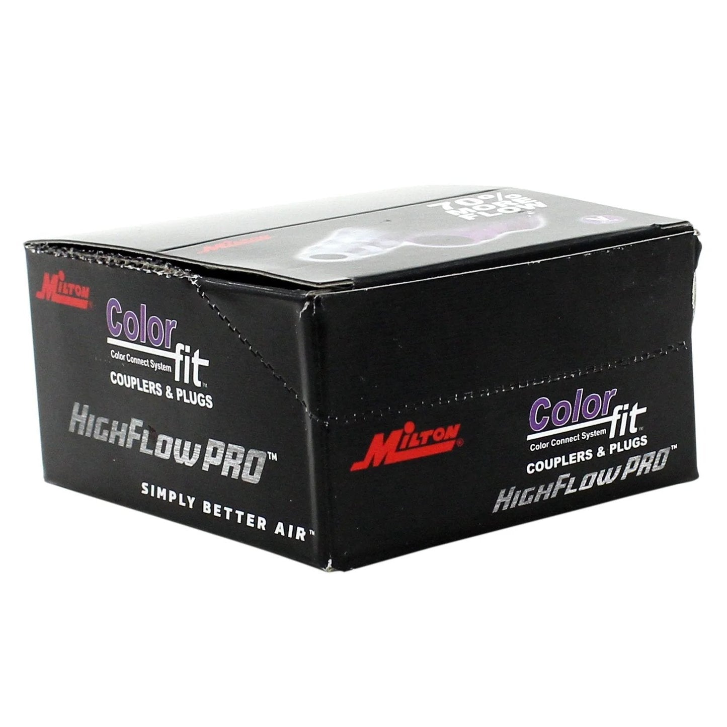 Box of ColorFit HighFlowPRO V Style Purple Air Line Plugs Quarter Inch NPT Male Box Of 20 760VC20 Durable Color Coded Pneumatic Fittings