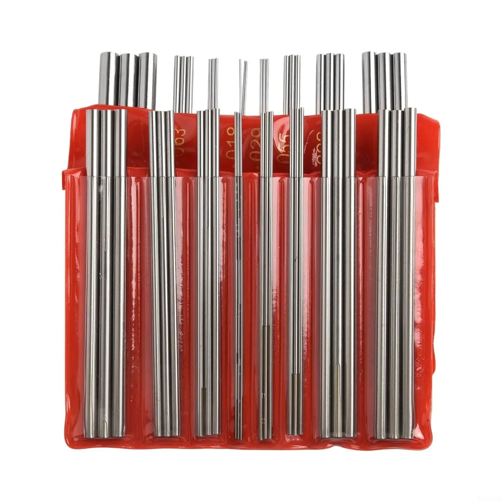 Must Have Three Wire External Thread Measuring Set Stainless Steel 48 Piece shown in red holder with various sizes.