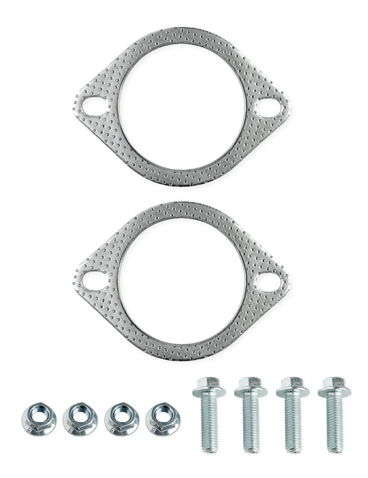 3 Inch ID Exhaust Gasket Kit 2 Pack With 4 Bolts And Nuts High Temperature Reinforced 76mm Two Bolt Flange Muffler Gasket For 3 Inch Exhaust Systems Includes 2 Gaskets And Bolts