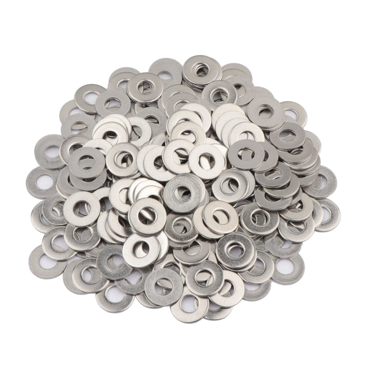 304 Stainless Steel Flat Washers No 10 By One Half Inch, 200 Pack, Tough Corrosion Resistant Durable Metal Washers For Screws Bolts And Hardware Projects, Great For Moist Environments
