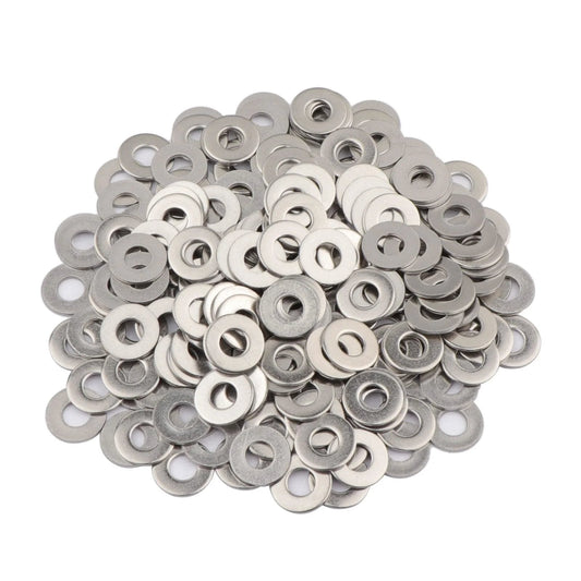 304 Stainless Steel Flat Washers No 10 By One Half Inch, 200 Pack, Tough Corrosion Resistant Durable Metal Washers For Screws Bolts And Hardware Projects, Great For Moist Environments