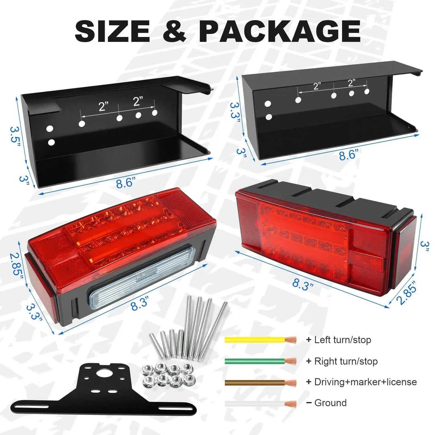 All In One Boat Trailer Light Box Kit With Submersible LED Lights For Jet Ski Pontoon And Marine Karavan IP68 Waterproof