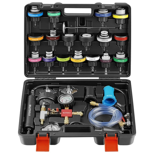 Radiator Cooling System Pressure Tester And Vacuum Refill Kit For Cars And Trucks, 28-Piece Universal Leak Tester by BilTools