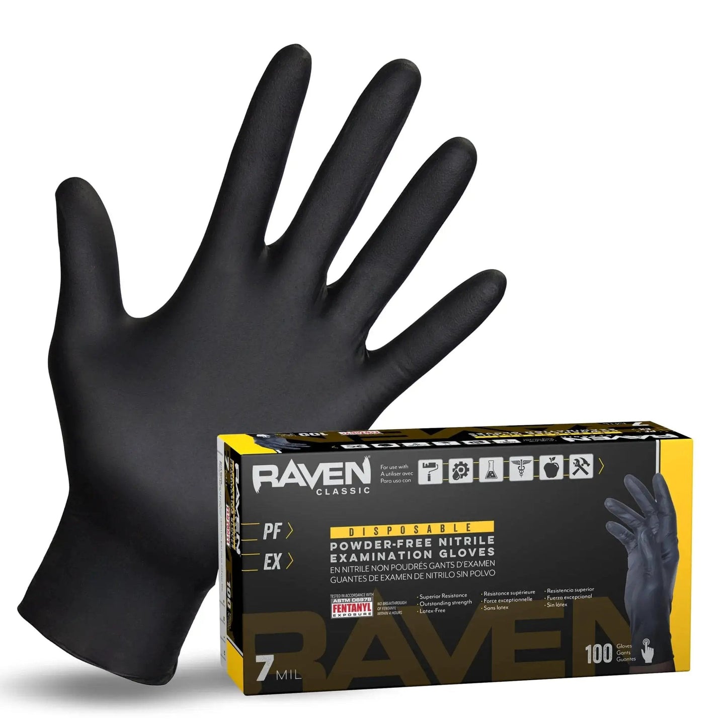Powder Free Nitrile Gloves 7 Mil Textured Grip Puncture Resistant For Automotive with box