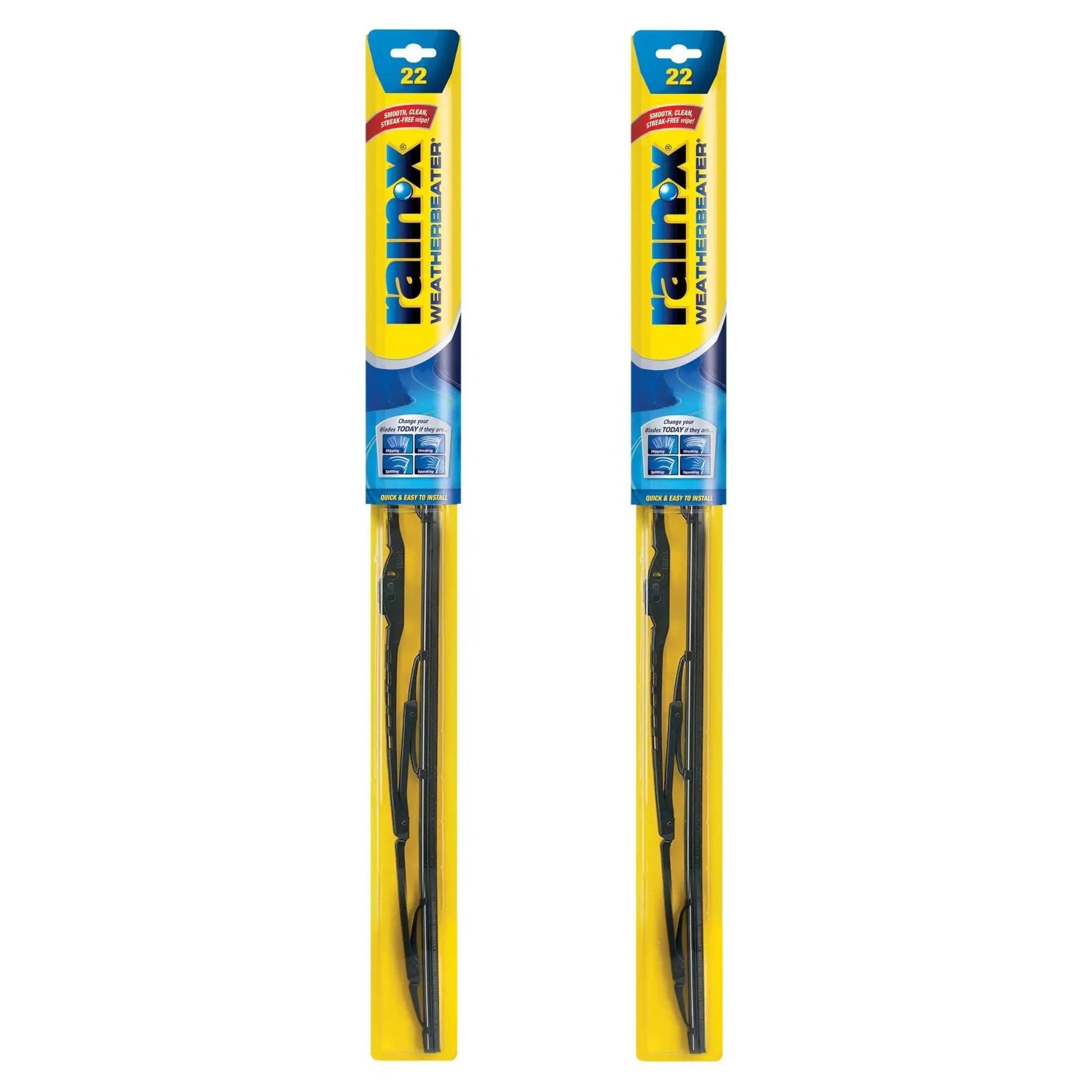 WeatherBeater 22 Inch Wiper Blades Pack of 2 With OEM Quality Durability in retail packaging