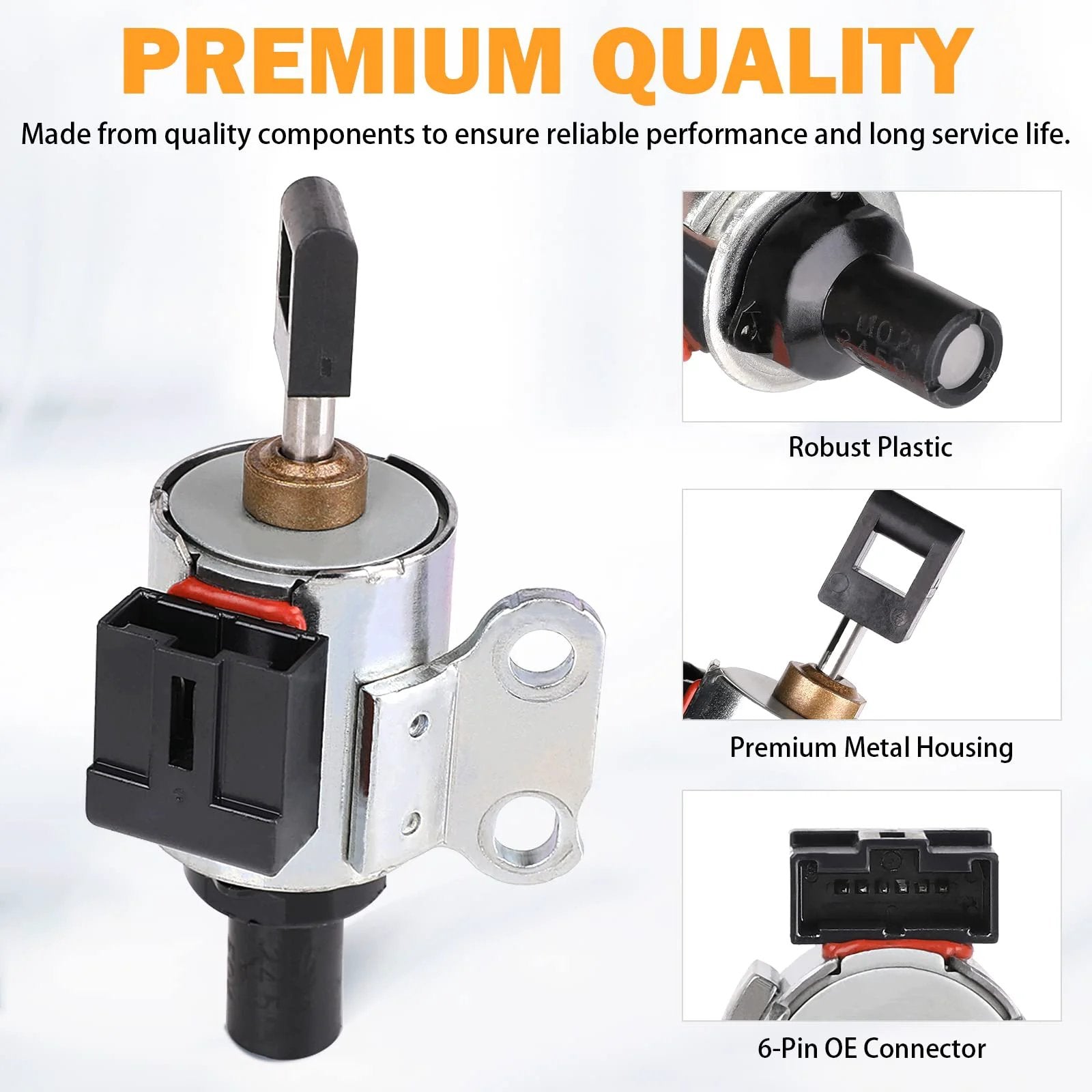 CVT Transmission Step Motor For 2009-2012 Nissan Altima 2.5L Rogue 2.5L Sentra 2.0L Dodge Caliber Valve Body Replacement JF011E RE0F10E F1CJA with metal housing and 6-pin connector