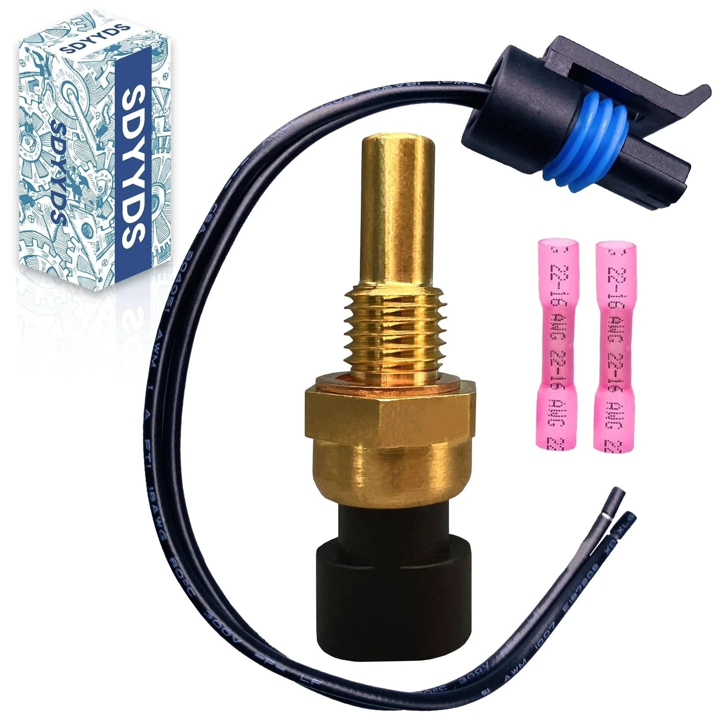 Engine Coolant Temperature Sensor With Pigtail Connector Fits Buick LaCrosse, Chevy Silverado, GMC Yukon And More OE Replacement Replaces 213-4514 213-4333 19236568 12608814 12191170