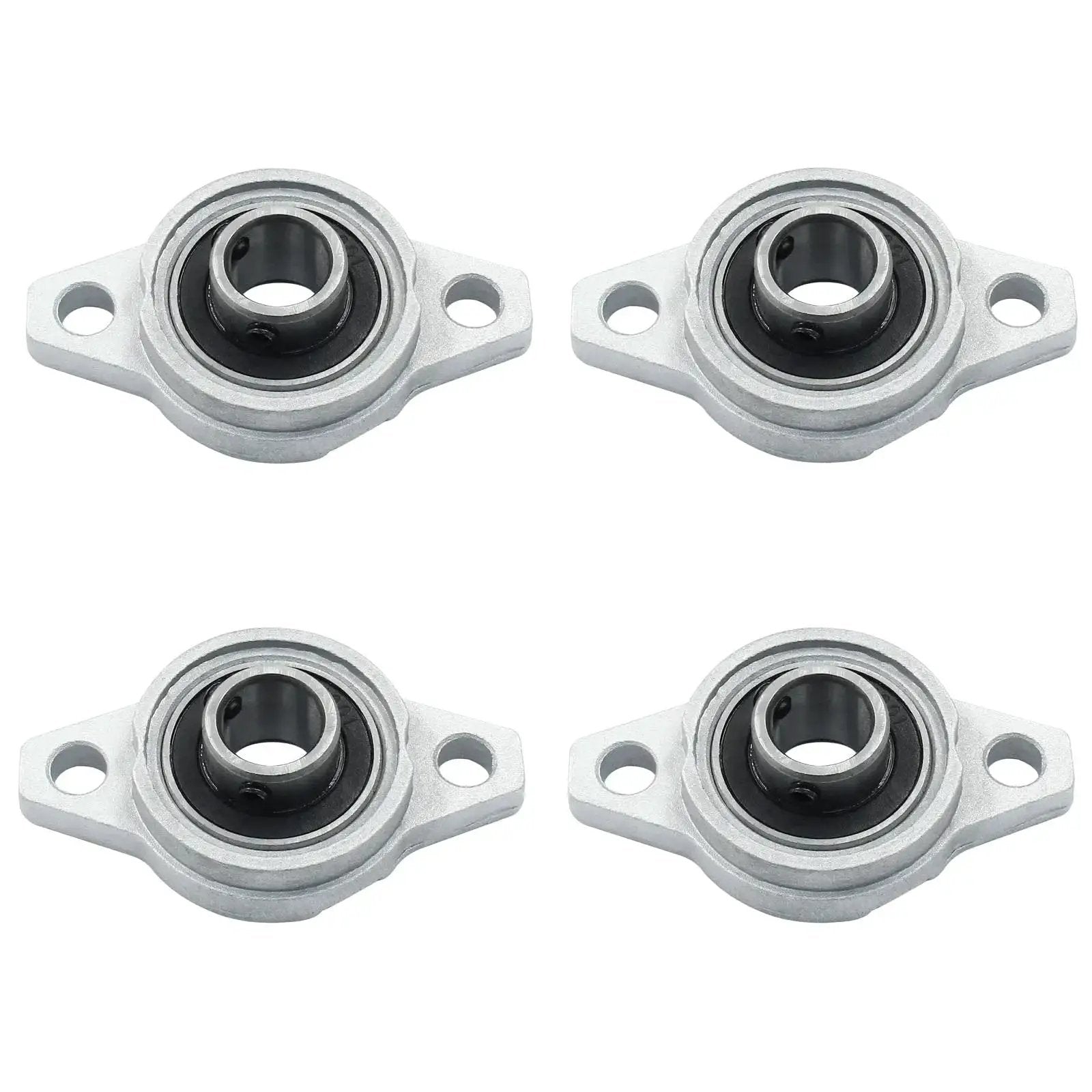 4 Pack KFL001 Flanged Pillow Block Bearings With 12 Mm Bore, Self Aligning Zinc Alloy Flange Mounted Bearings for machinery