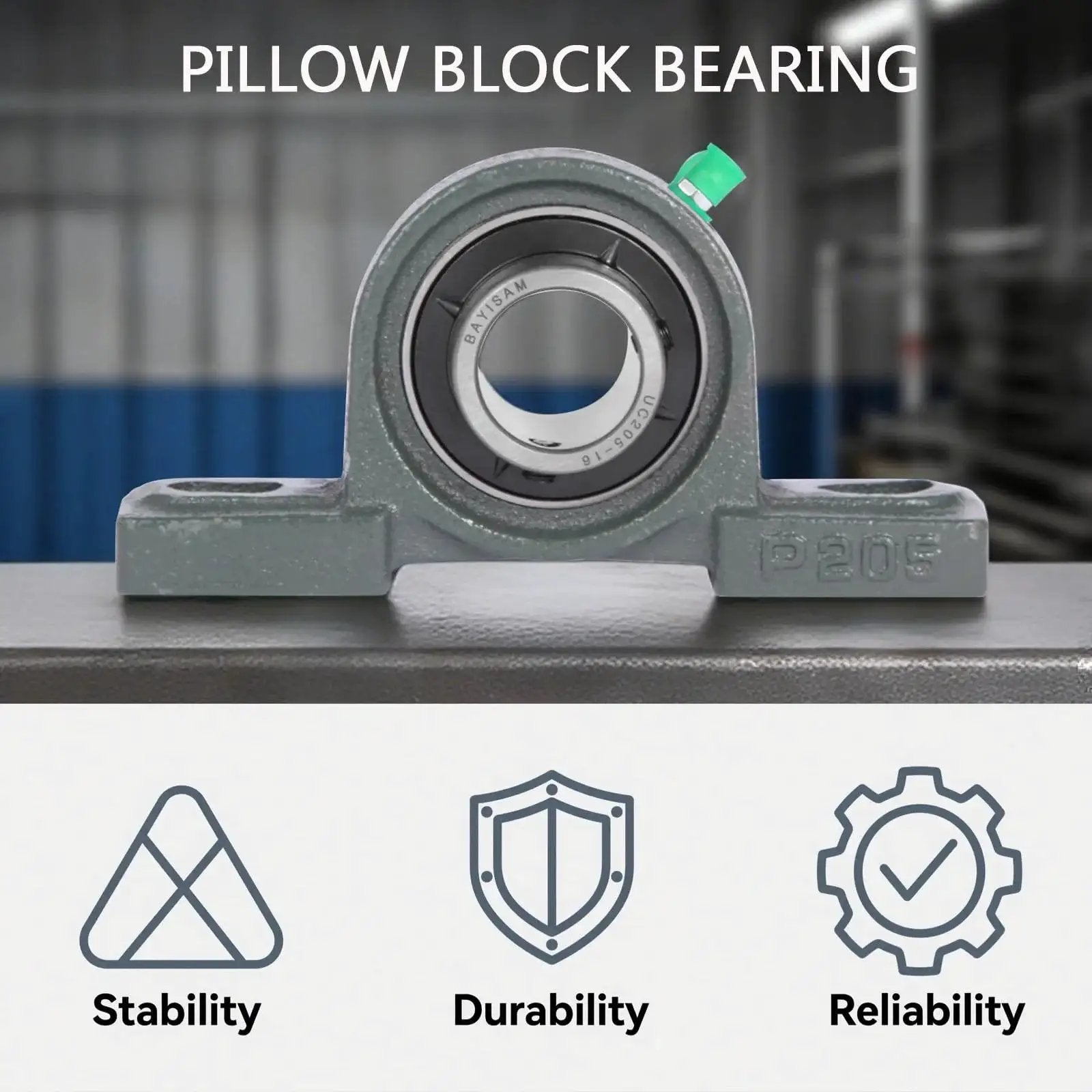 2 Pack UCP205-16 Mounted Pillow Block Ball Bearing Set With 1 Inch Bore Bearing Steel Construction Industrial Grade