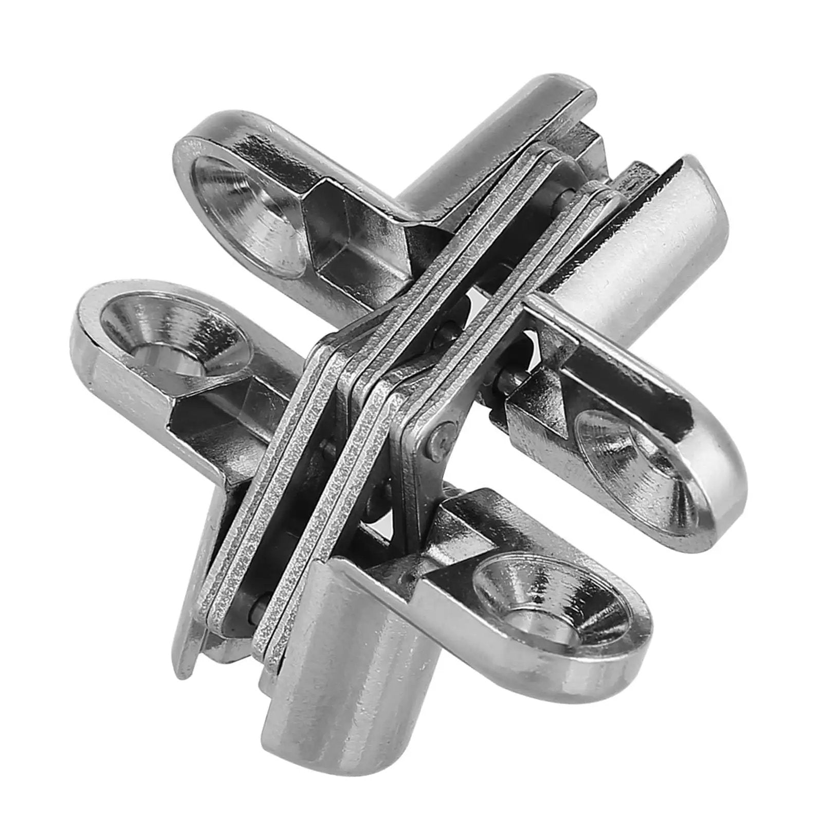 Hidden 180 Degree Door Hinge Zinc Alloy Invisible Concealed Cross Hinge for Cabinets, metal close-up