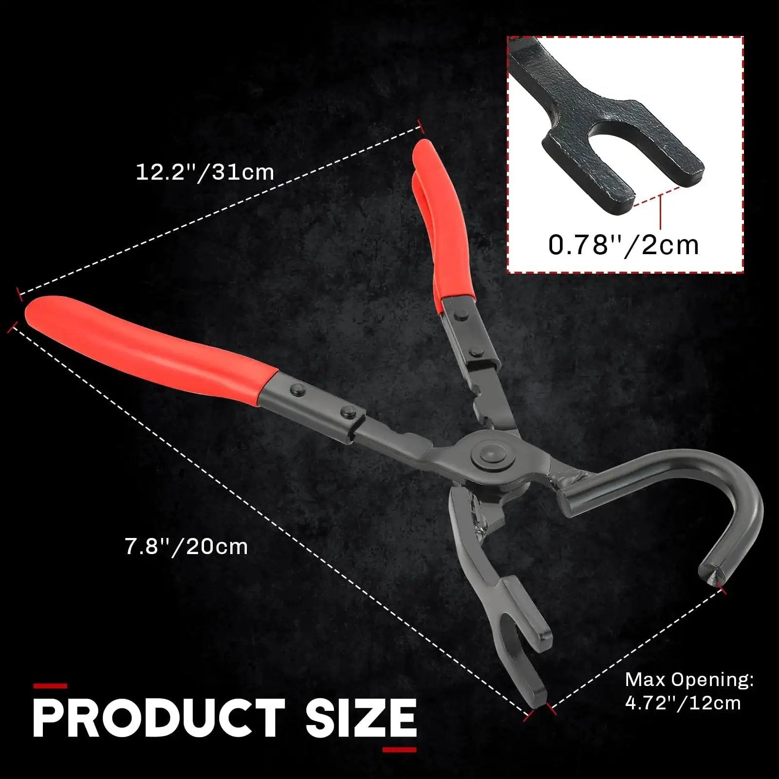 Exhaust Hanger Removal Tool For Mufflers With Rubber Bracket Separation Pliers, 31cm length, red ergonomic grip