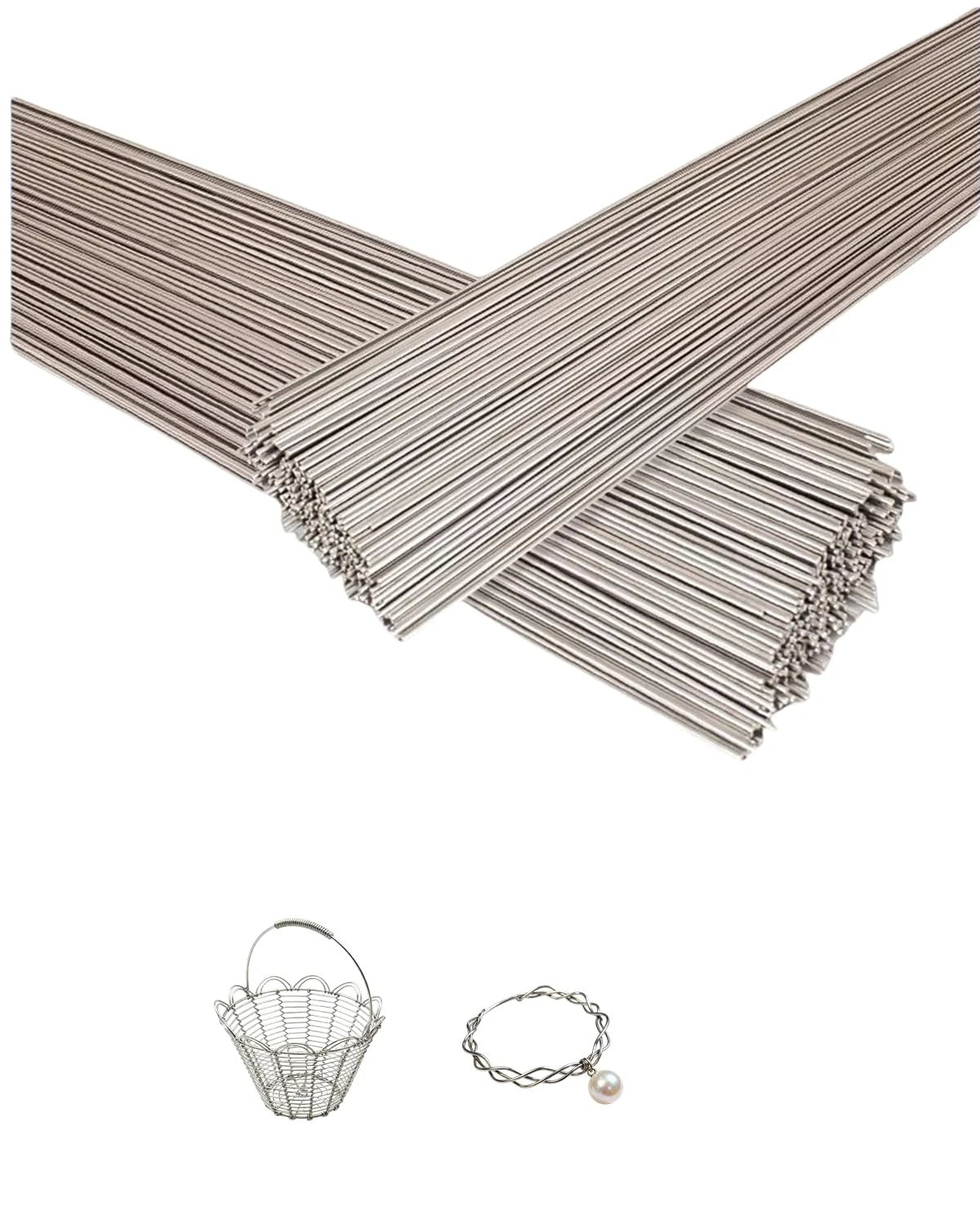 40 Pack Stainless Steel Spring Wire 0.4mm Diameter, 40cm Length, Straight Hard Wire For DIY Crafts Jewelry Making Model Building And Repair Projects, Rust Resistant Durable Wire For Beading And Wire Wrapping