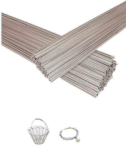 40 Pack Stainless Steel Spring Wire 0.4mm Diameter, 40cm Length, Straight Hard Wire For DIY Crafts Jewelry Making Model Building And Repair Projects, Rust Resistant Durable Wire For Beading And Wire Wrapping