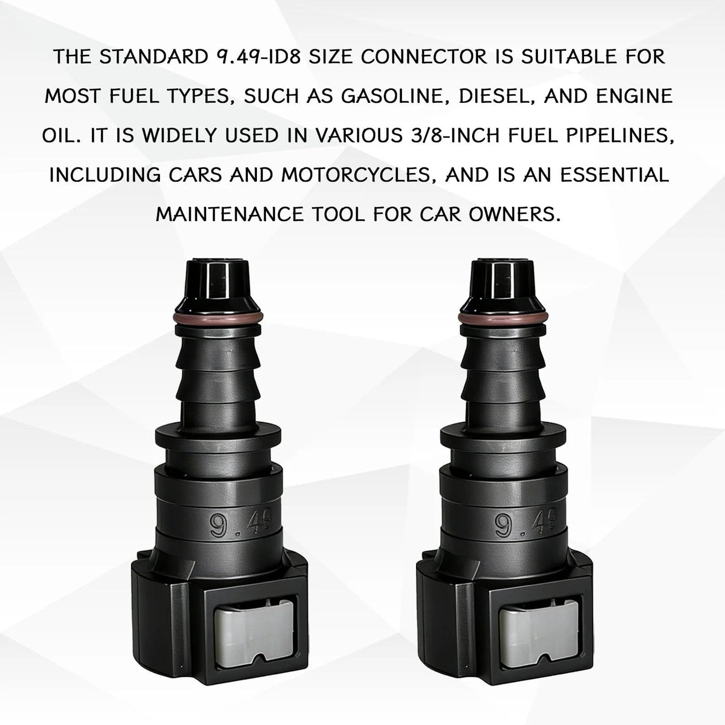 90 Degree Fuel Line Quick Connector Kit Two Pack Three Eighths SAE To Five Sixteenths Inch Nylon Tubing High Pressure
