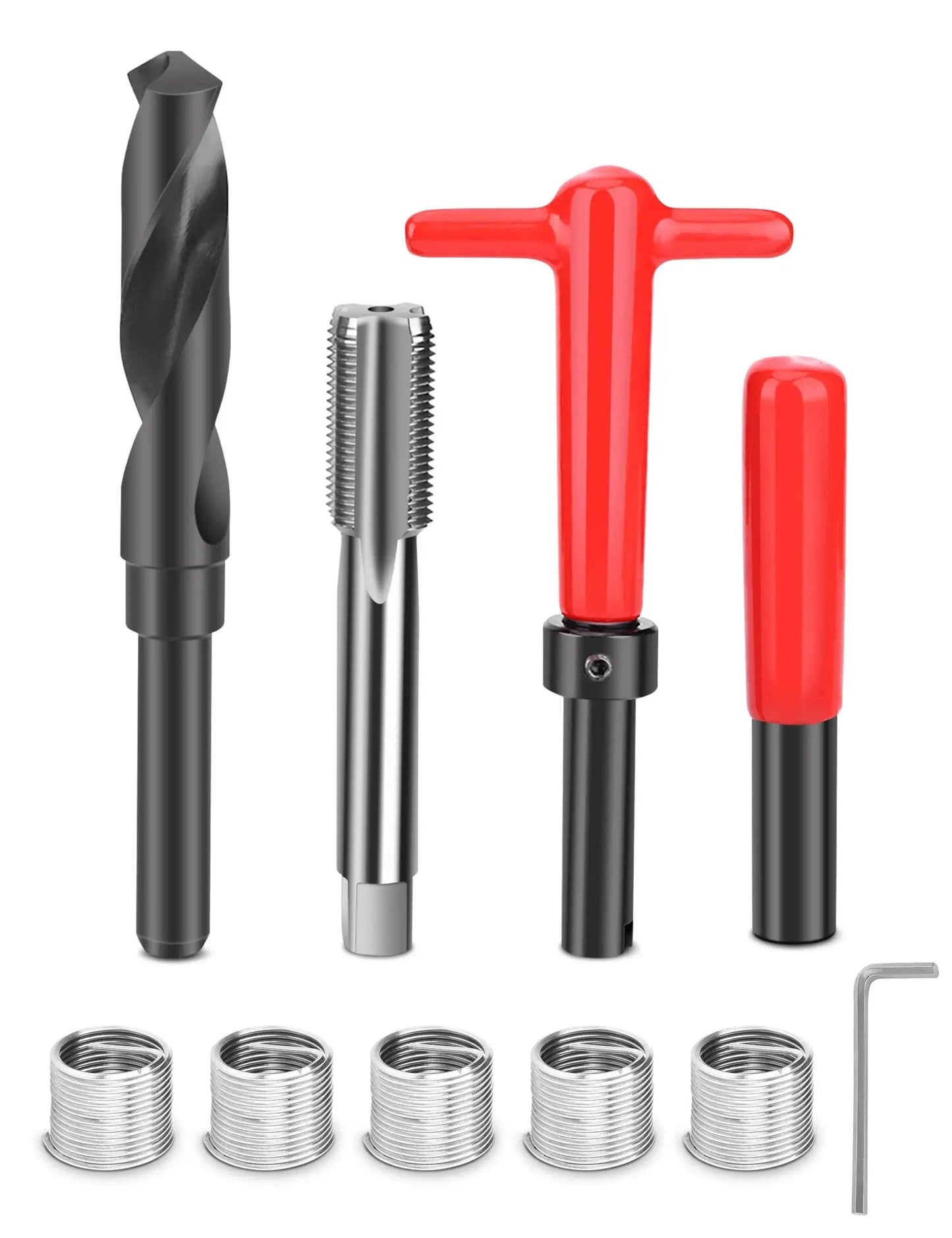 M18x1.5 Thread Repair Kit 10 Piece Helicoil Set With Thread Chaser Portable Metric Inserts For Auto Repair Designed To Fix Stripped Threads In Aluminum And Steel Holes Fast And Easy With Durable Stainless Steel Inserts And A Handy Go To Tool Kit