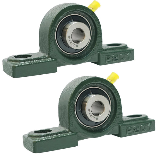 2 Pack UCP201 8 Pillow Block Bearings With Solid Cast Iron Base Self Aligning Mounted Bearing Half Inch Shaft Built Tough For Long Life And Low Maintenance SACKORANGE