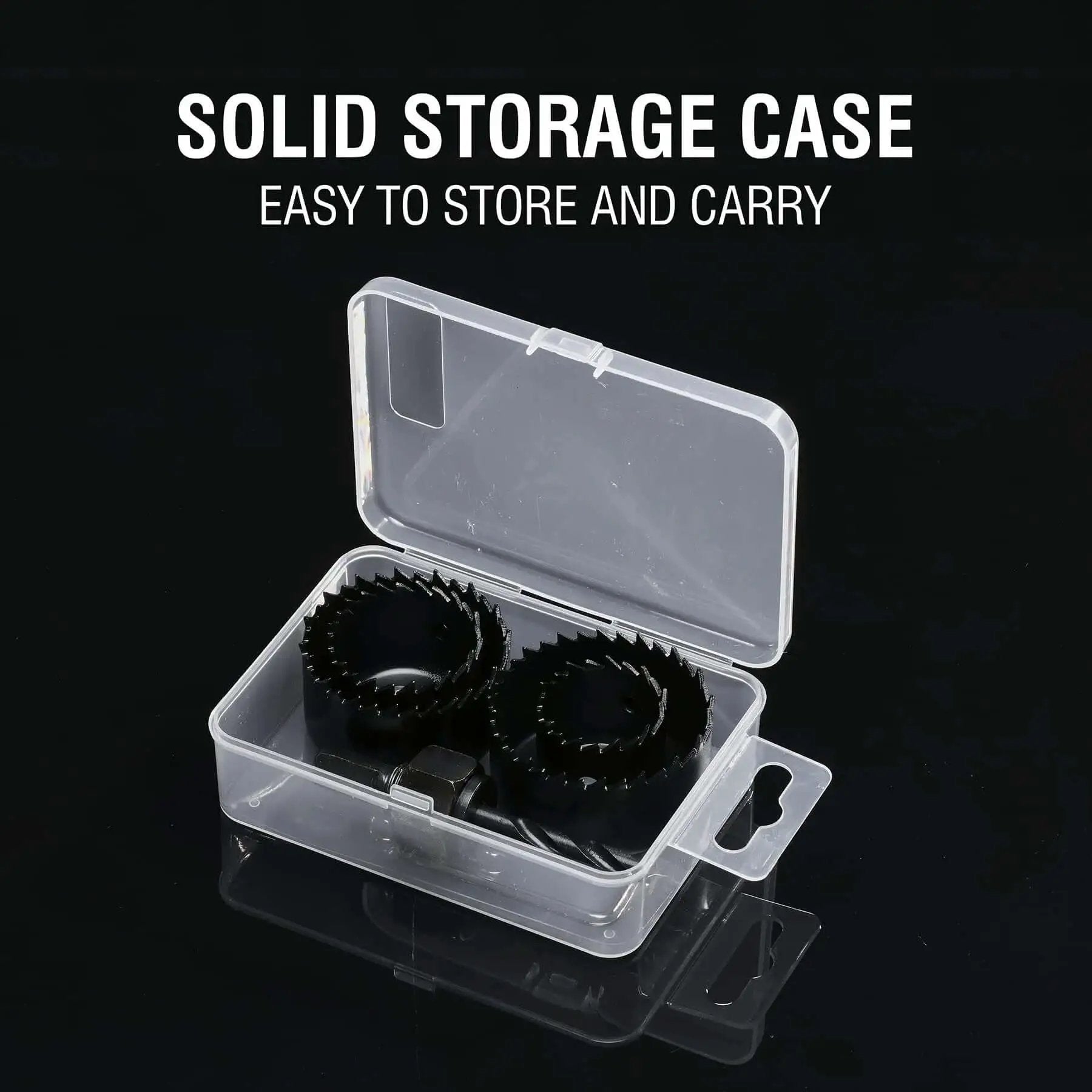 Six Piece Hole Saw Kit With Case And Mandrels For Soft Wood PVC And Plywood 1-1/4 To 2-1/8 Inch 32-54mm Set in storage case
