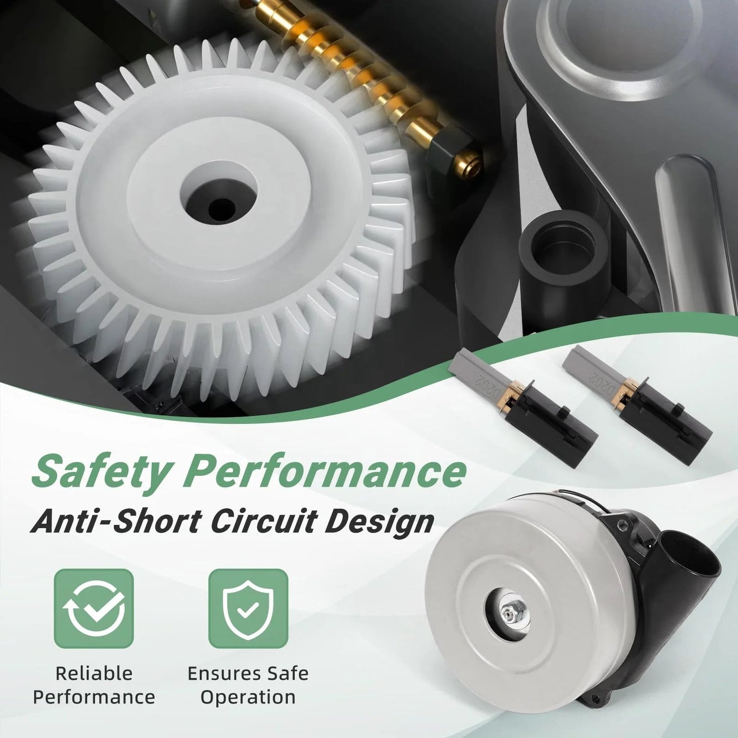 Powerful 120V 2 Stage 900W Vacuum Blower Motor Replacement for Ametek Lamb Vacuum Systems with safety design and components.