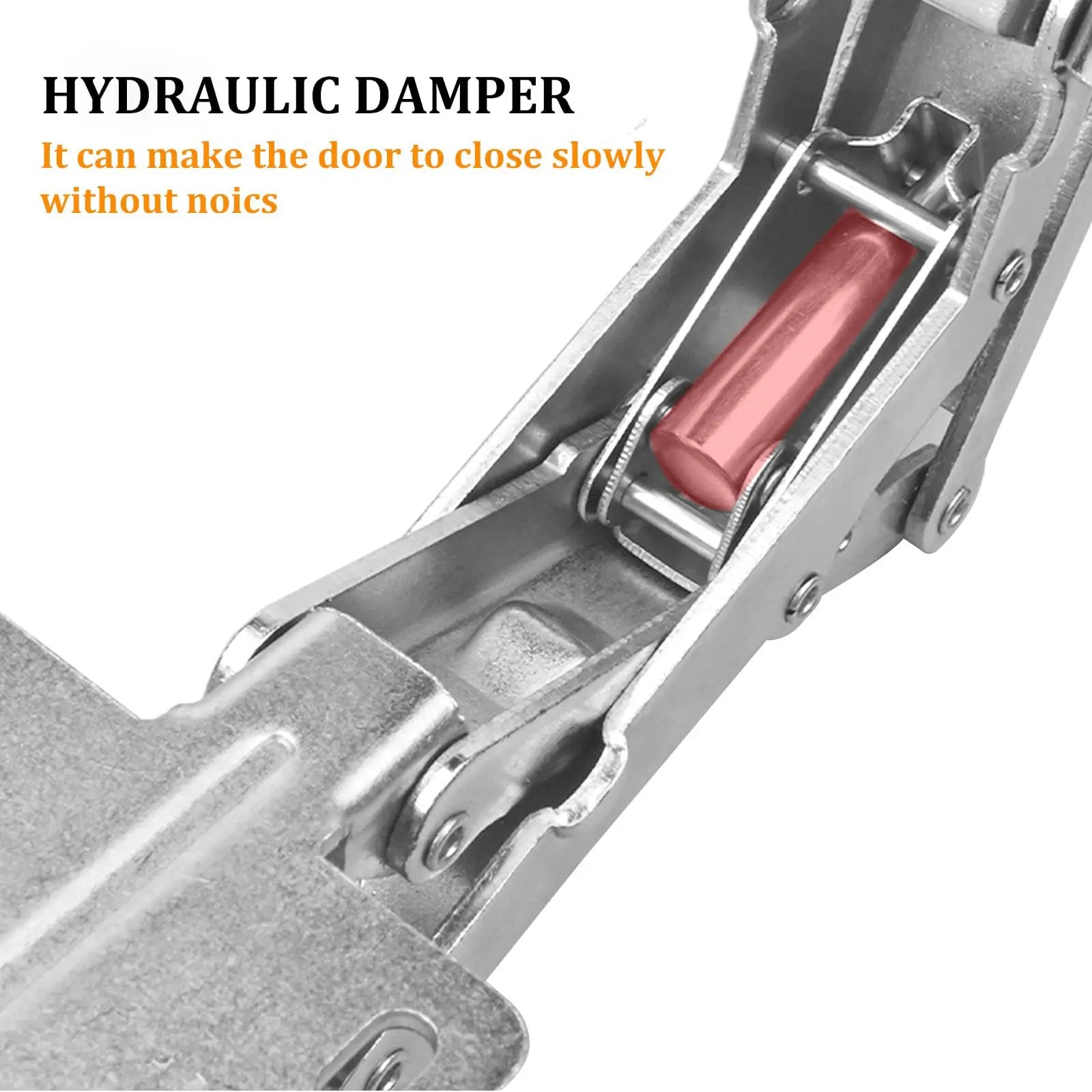 Close-up of Two Pack 170 Degree Soft Close Cabinet Hinge Set Hydraulic Frameless Door Hinges Adjustable Mounting features