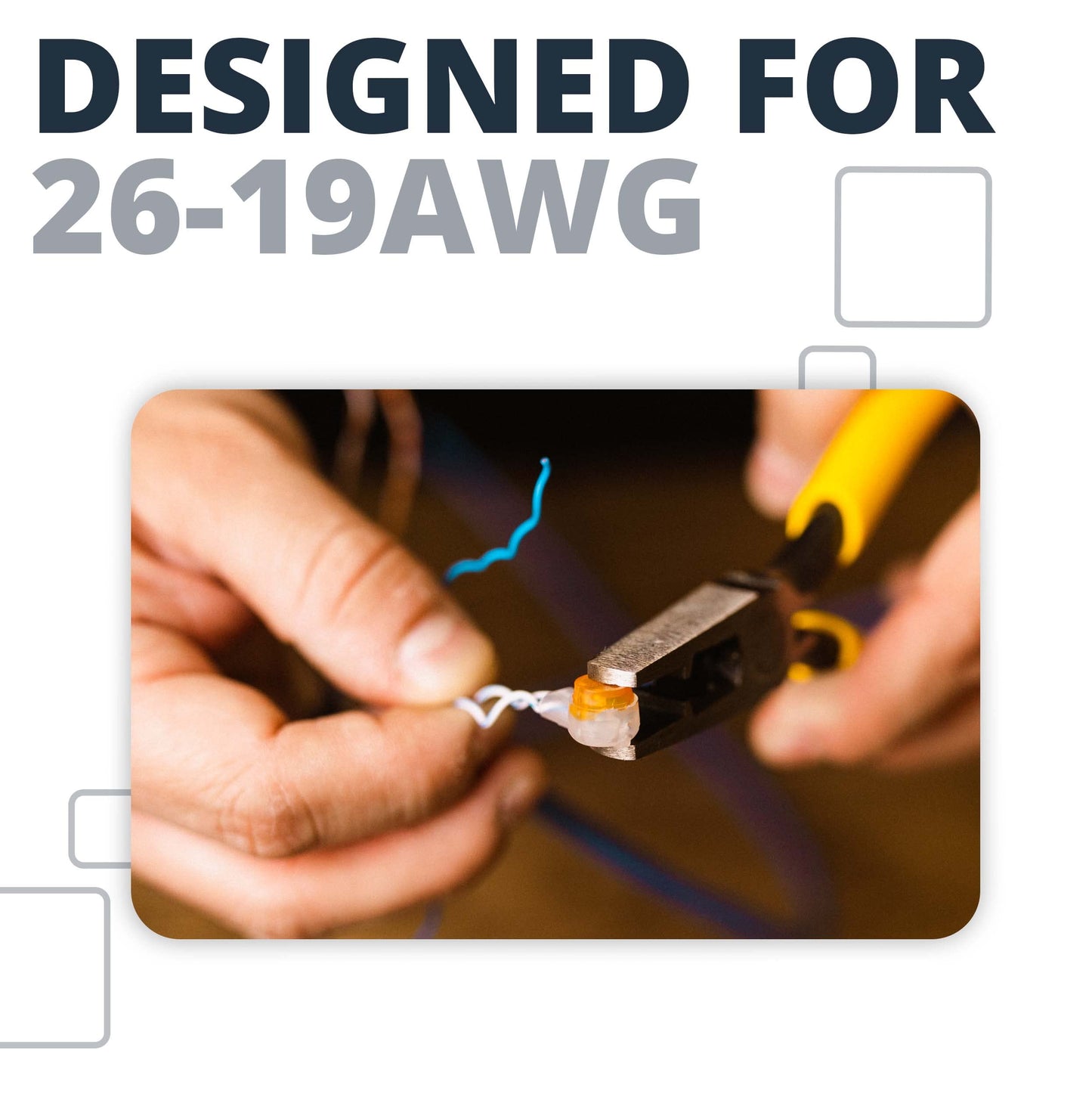 Close-up of Quality Presslok Solvent Resistant Wire Splice Terminals For Electrical Automotive Data Oil And Telephone Use.