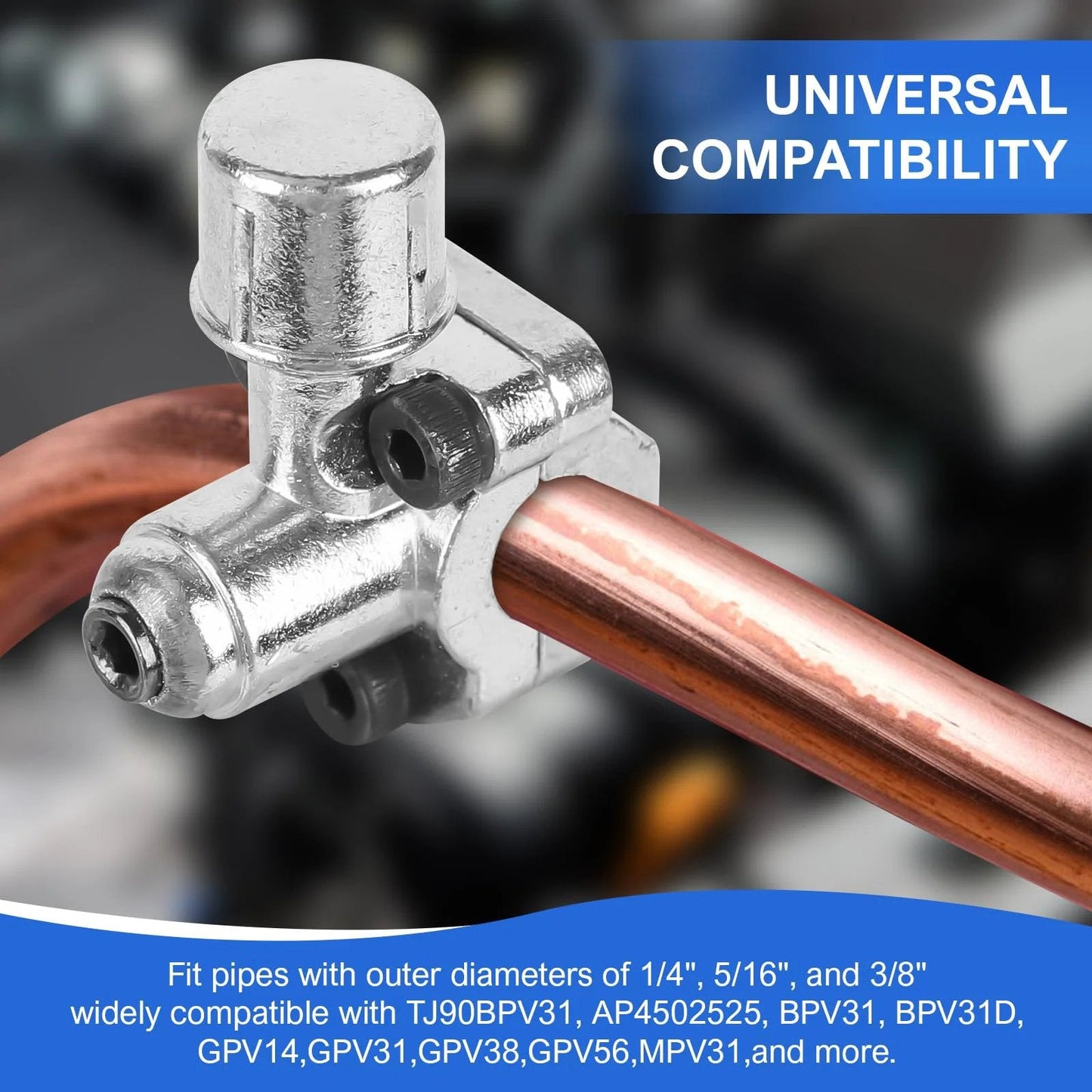 Bullet Piercing Valve Kit Set Of Ten Pro Grade BPV 31 Line Valves installed on copper pipe for HVAC and refrigerator systems