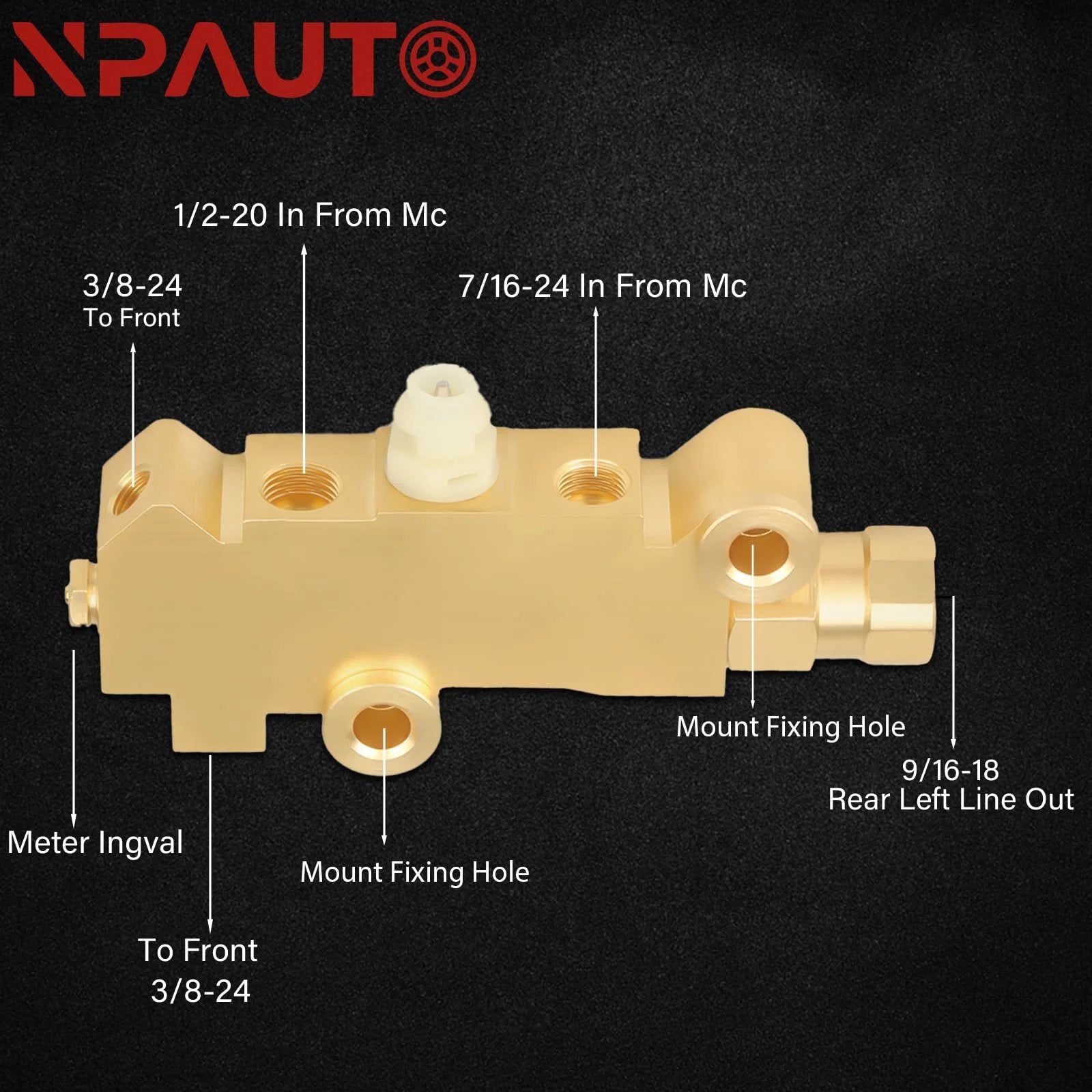 Disc Front Drum Rear Brake Proportioning Valve PV2 Brass Body 172-1353 PV71 Combination Valve Fit For GM Ford Chevy