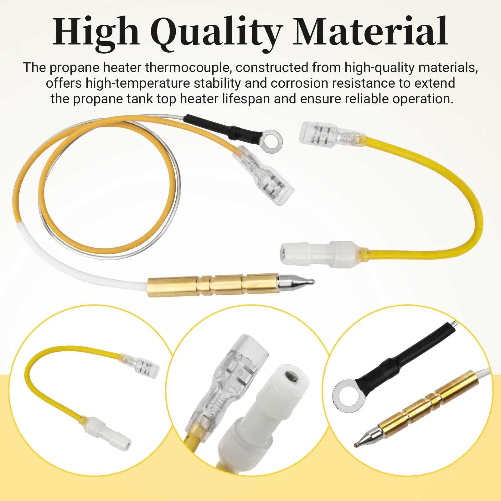 Propane Tank Top Heater Thermocouple Safety Assembly Kit Fits Mr Heater MH15T MH15TS MH30T MH30TS MH45T And SunRite SRC15T SRC30T With Tip Over Switch, showing durable material and connections.