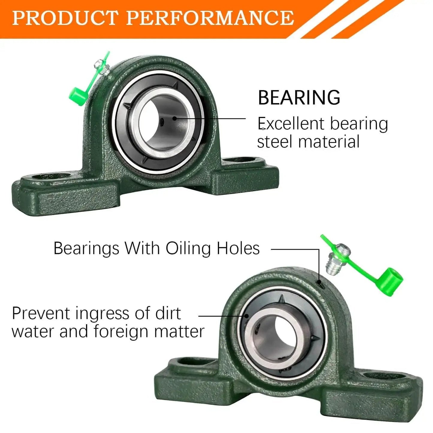 Pillow Block Bearing With 1 Inch Shaft Bore And Solid Cast Iron Base For Self Aligning UCP205-12 Swamp Cooler Parts Pack Of 2 High Load Capacity Built Tough Durable Industrial Bearings For Low Maintenance And Lasting Performance In Demanding Environments