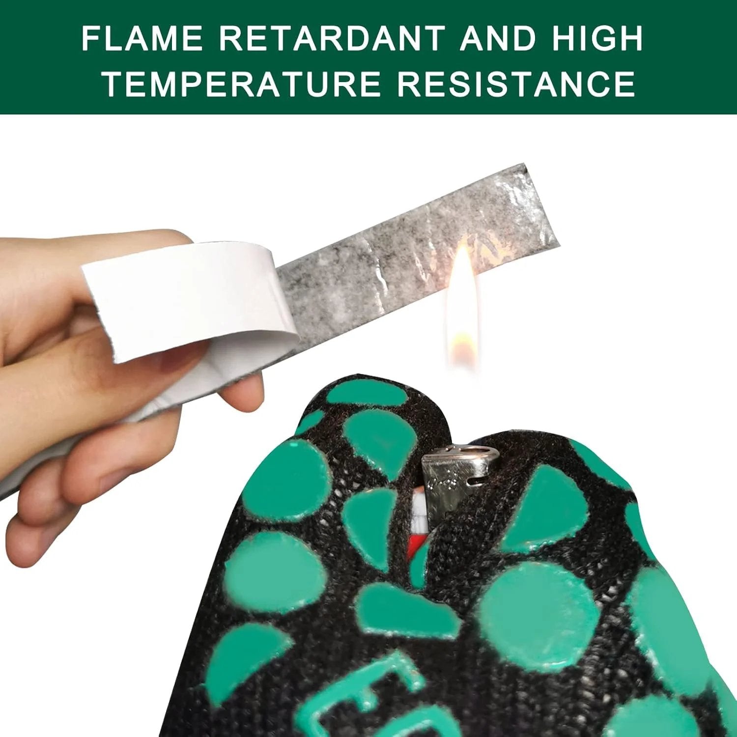 Testing the High Temp Grill Gasket Replacement Peel And Stick Self Adhesive Felt Seal for heat resistance with a lighter.