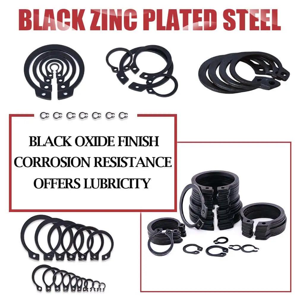 External Circlip Snap Retaining Ring Kit Alloy Steel 150 Piece Assortment For 4mm To 28mm Sizes Corrosion Resistant And High Temperature