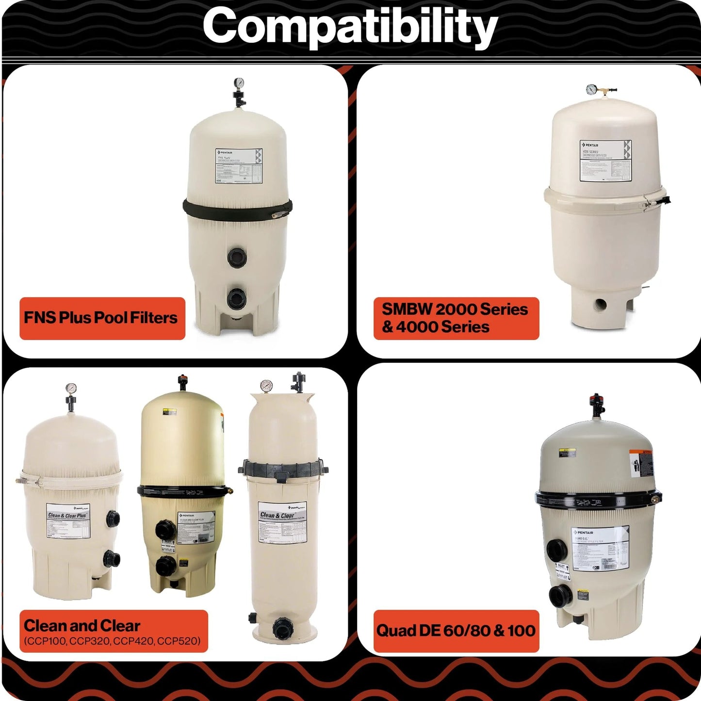 Air Relief Valve For Pentair Pool Filters Compatible With FNS FNS Plus Clean And Clear Quad DE 60 80 100 And 2000 4000 Series Replace 98209800 in compatibility image with multiple pool filter models shown.
