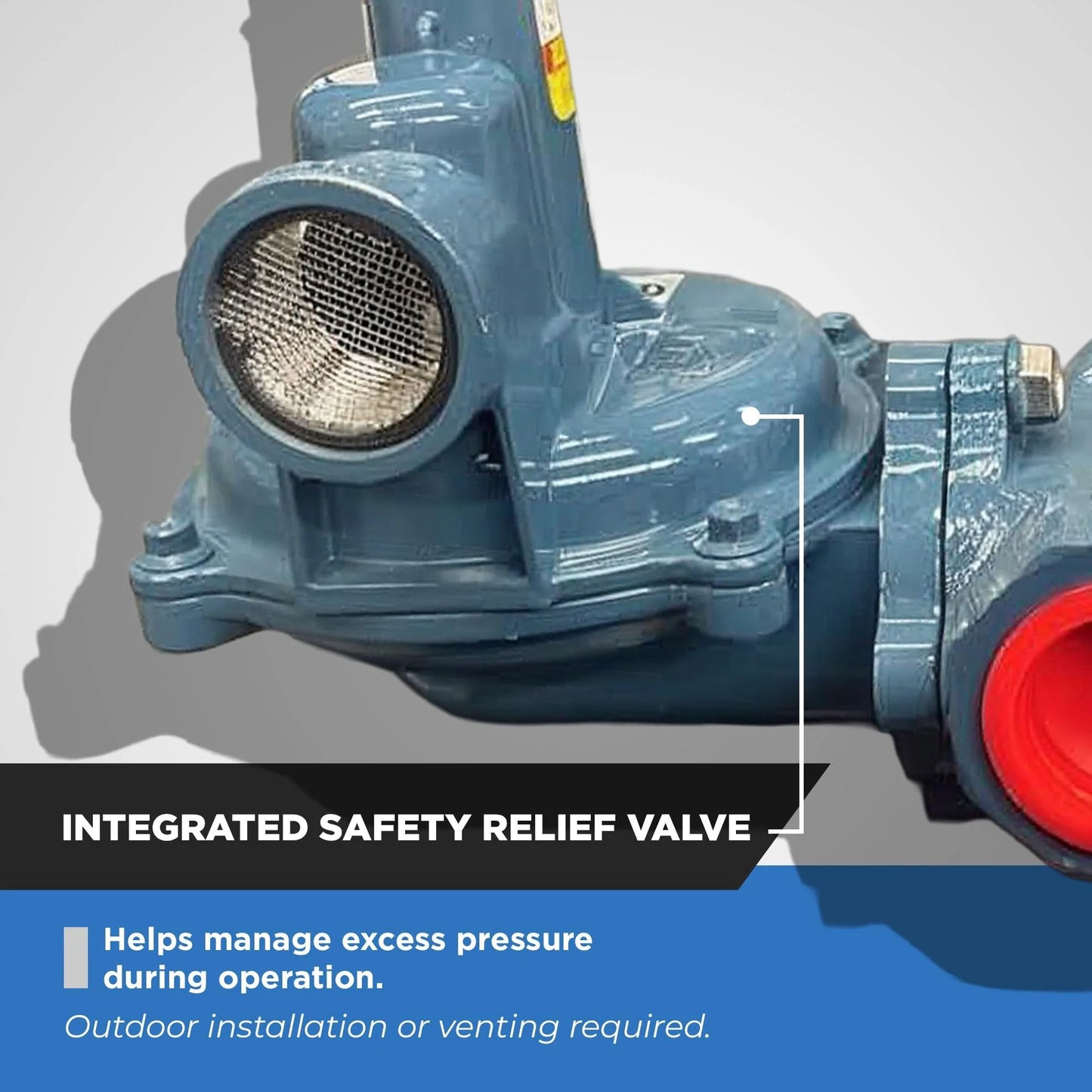 Natural Gas And Propane Regulator With Internal Relief Valve For Low Pressure One Half Inch NPT 10 PSI Max High Flow 1558 CFM Natural Gas And 2430 CFM Propane Spring Loaded Rugged Build For Tough Jobs In Home Outdoor And Commercial Use
