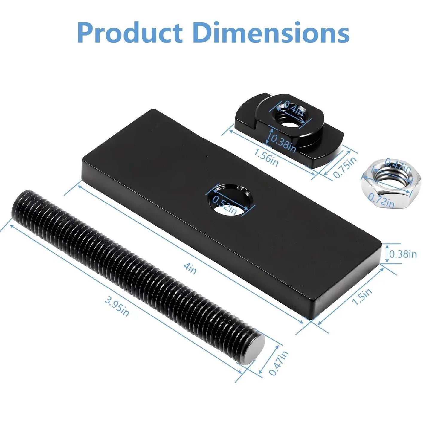 Product dimensions of Needle Bearing Puller Tool For Toyota 8 Inch IFS Clamshell Front SD20B CV Axle Removal, parts shown.