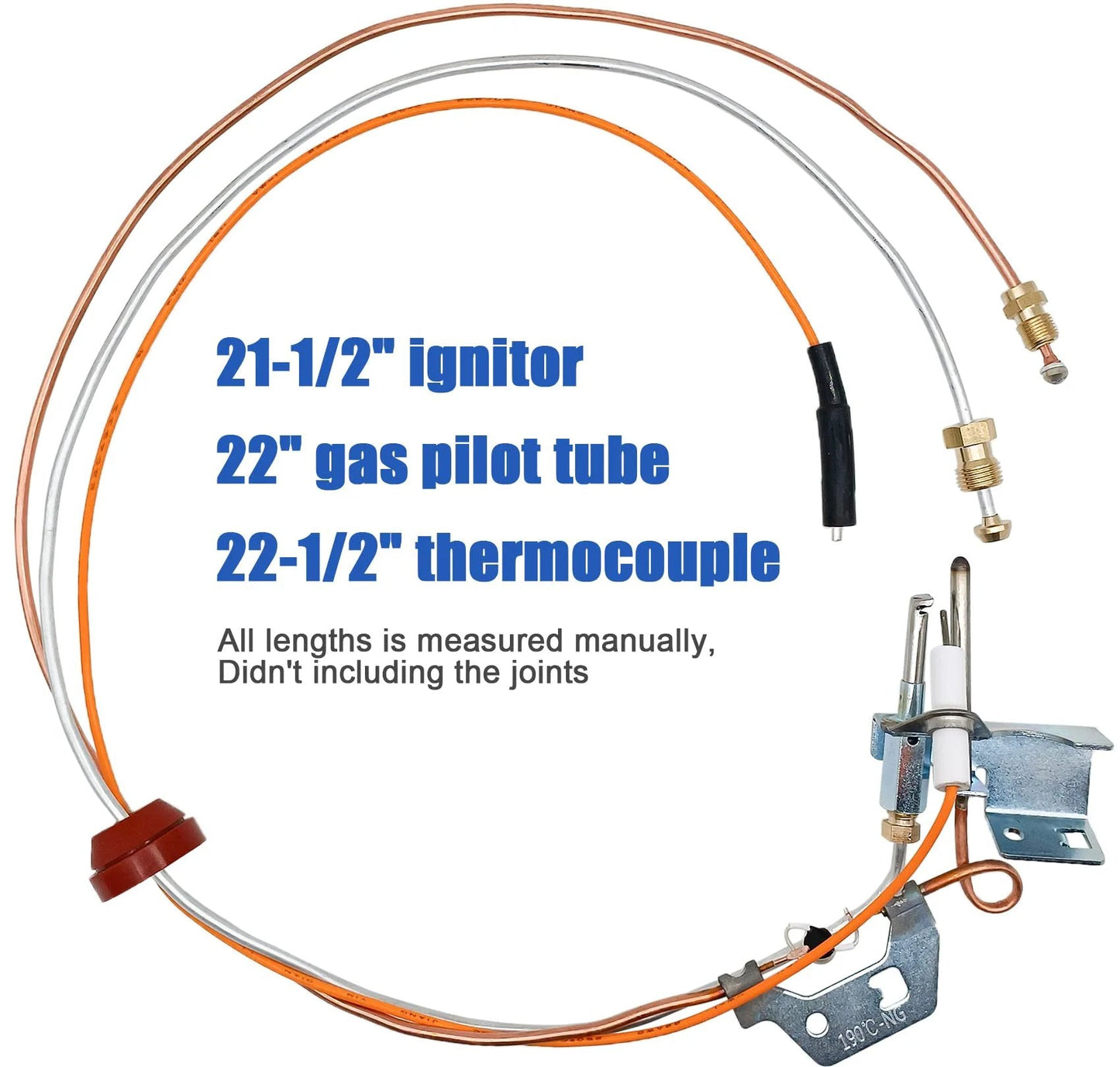 New Upgraded Pilot Assembly For Natural Gas Water Heaters With 190 Degree Pilot, Replaces 100109295 9003542005 18324-190