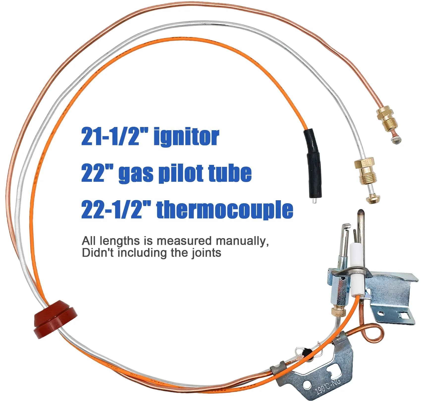 New Upgraded Pilot Assembly For Natural Gas Water Heaters With 190 Degree Pilot, Replaces 100109295 9003542005 18324-190