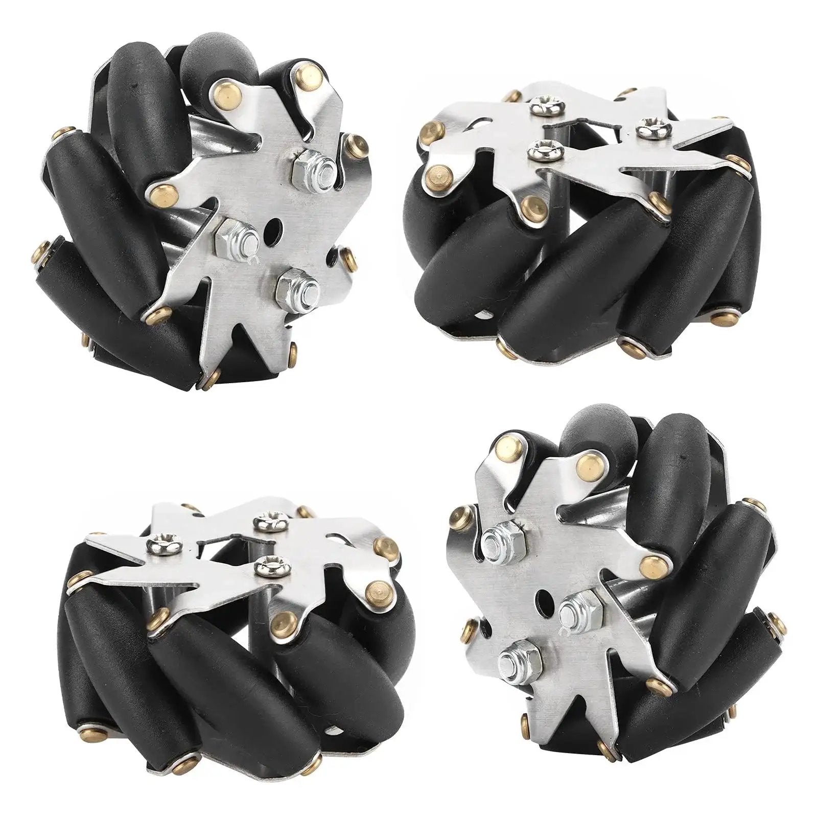 4Pcs 48mm Steel Mecanum Wheel Set For Robot Car With 360 Degree Omnidirectional Movement And 3kg Load Capacity Beefy Rollers