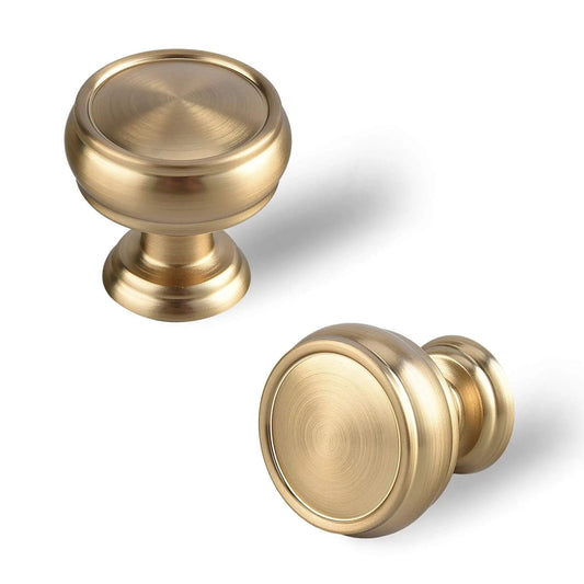 Champagne Bronze Cabinet Knobs Set Of 10 For Kitchen And Furniture, One And A Quarter Inch Single Hole Zinc Alloy Knobs by EAXINTA