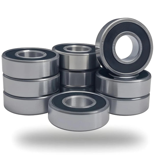 10 Pack R6 2RS Miniature Deep Groove Ball Bearings Three Eighths Inch Inner Diameter Seven Eighths Inch Outer Diameter Nine Thirty Second Inch Width Pre Lubricated Double Rubber Sealed High Quality Bearings For Precision Projects