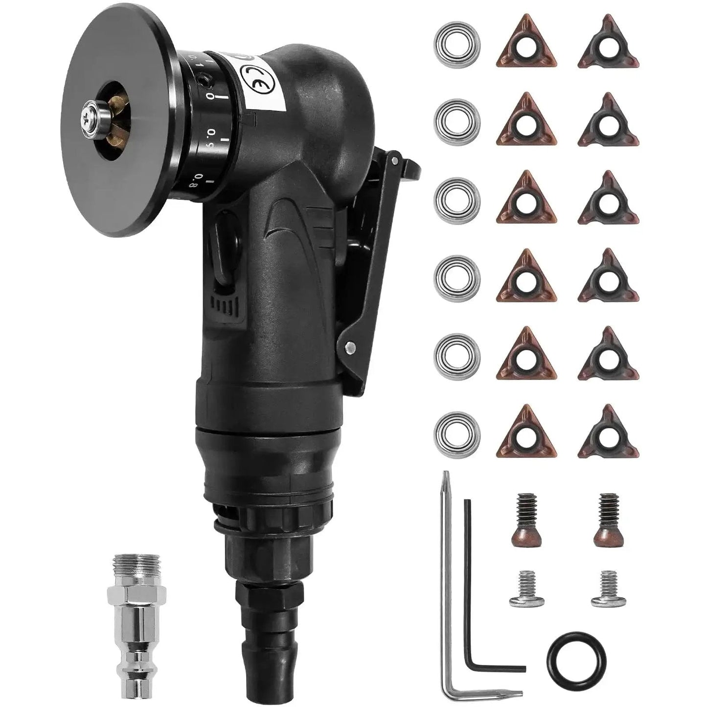 Handheld Pneumatic Chamfering Tool With 45 Degree Arc Corner One Quarter Inch Air Inlet For Metal And Wood Beveling And Deburring