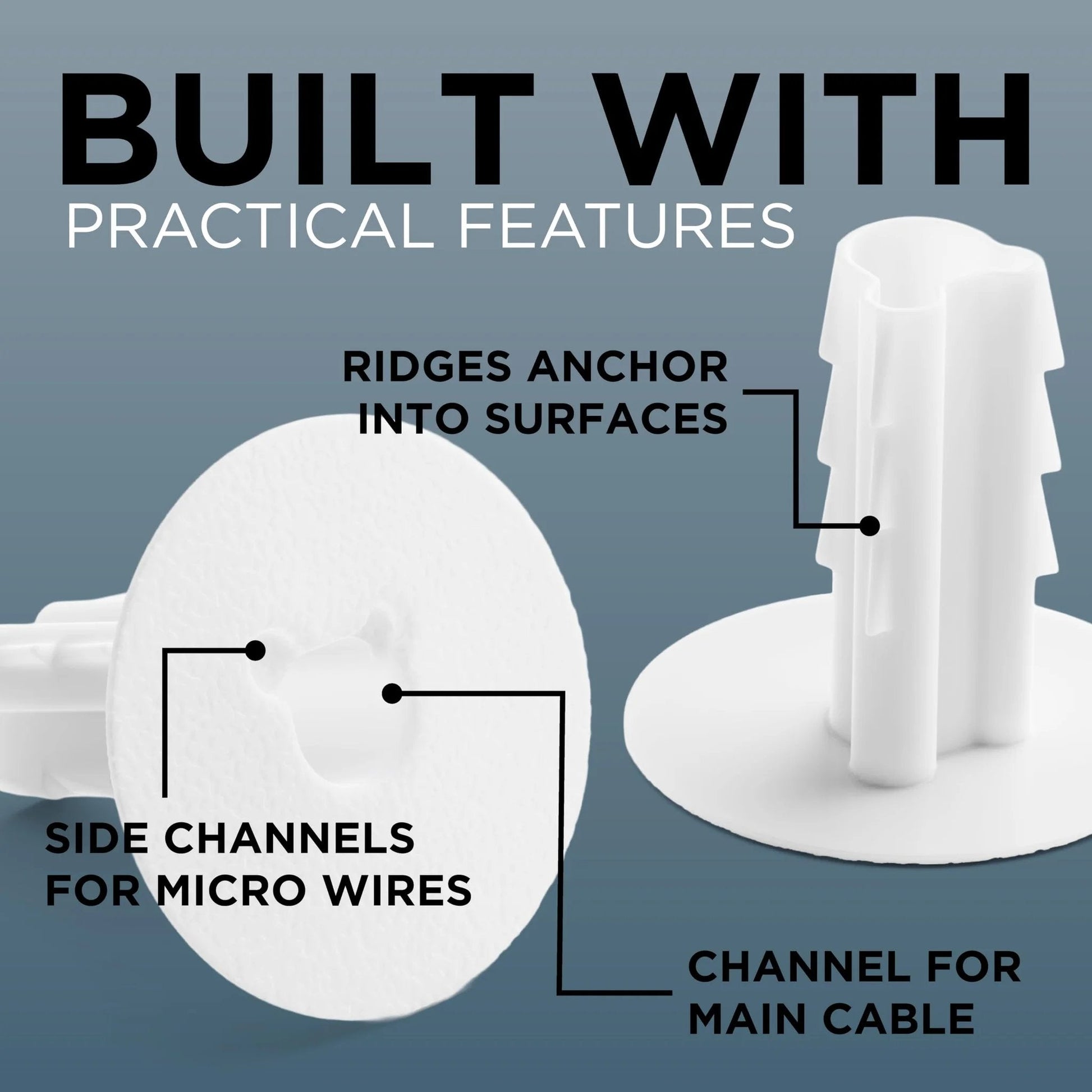 Single Feed-Through Bushing For RG6 Coaxial Cable Indoor Outdoor Passthrough And Wall Grommet White 10 Pack design features