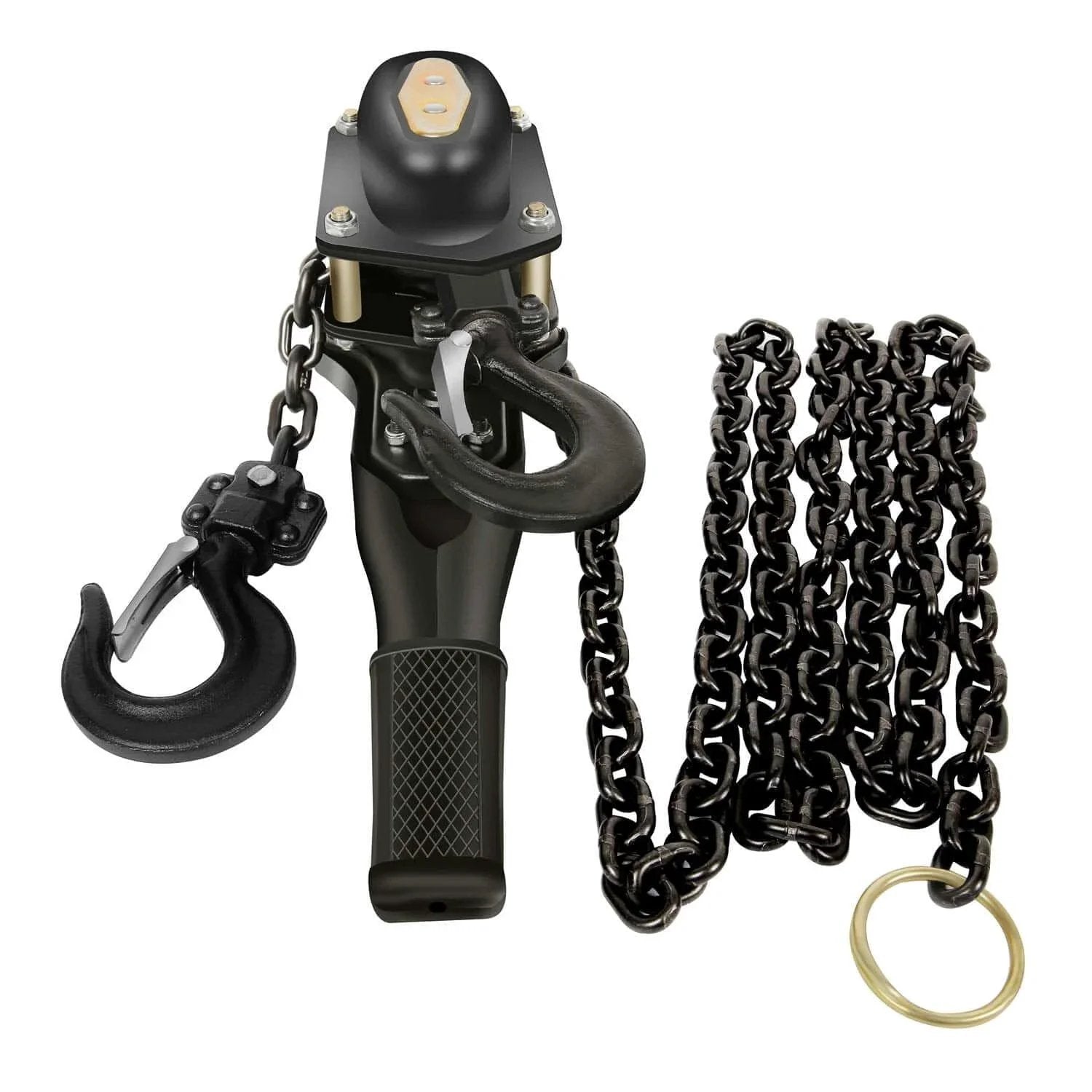 Manual Lever Hoist Come Along Three Quarters Ton Capacity 1650 Lbs with Ten Ft Lift, Heavy Duty Hooks and Chain