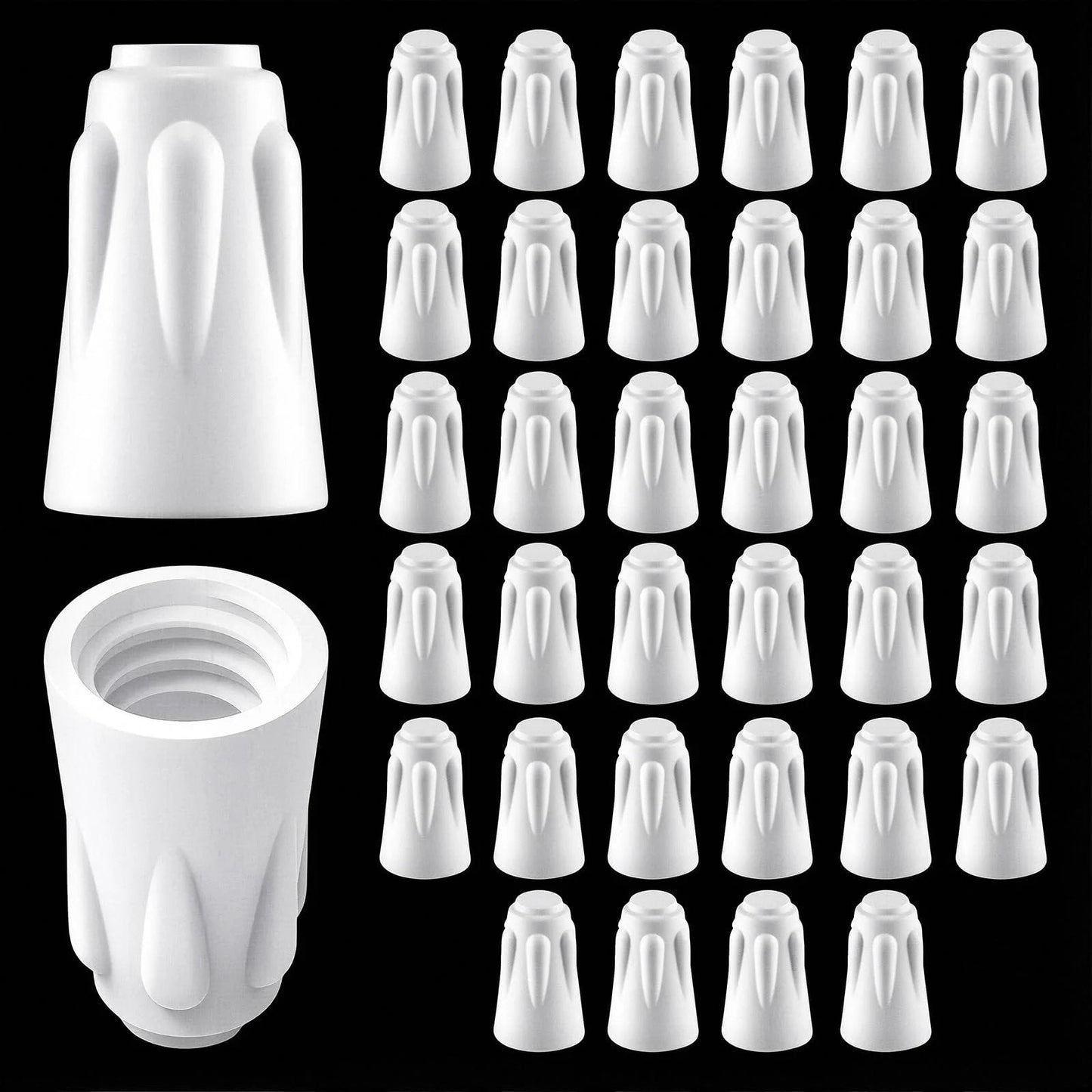 36 Pack Ceramic Wire Connectors For High Temperature Wiring 18 8 AWG Porcelain Twist Caps And Ceramic Nuts Large 0.35 By 0.57 Inch Ideal For Heavy Duty Electrical Repairs And Heat Resistant Connections