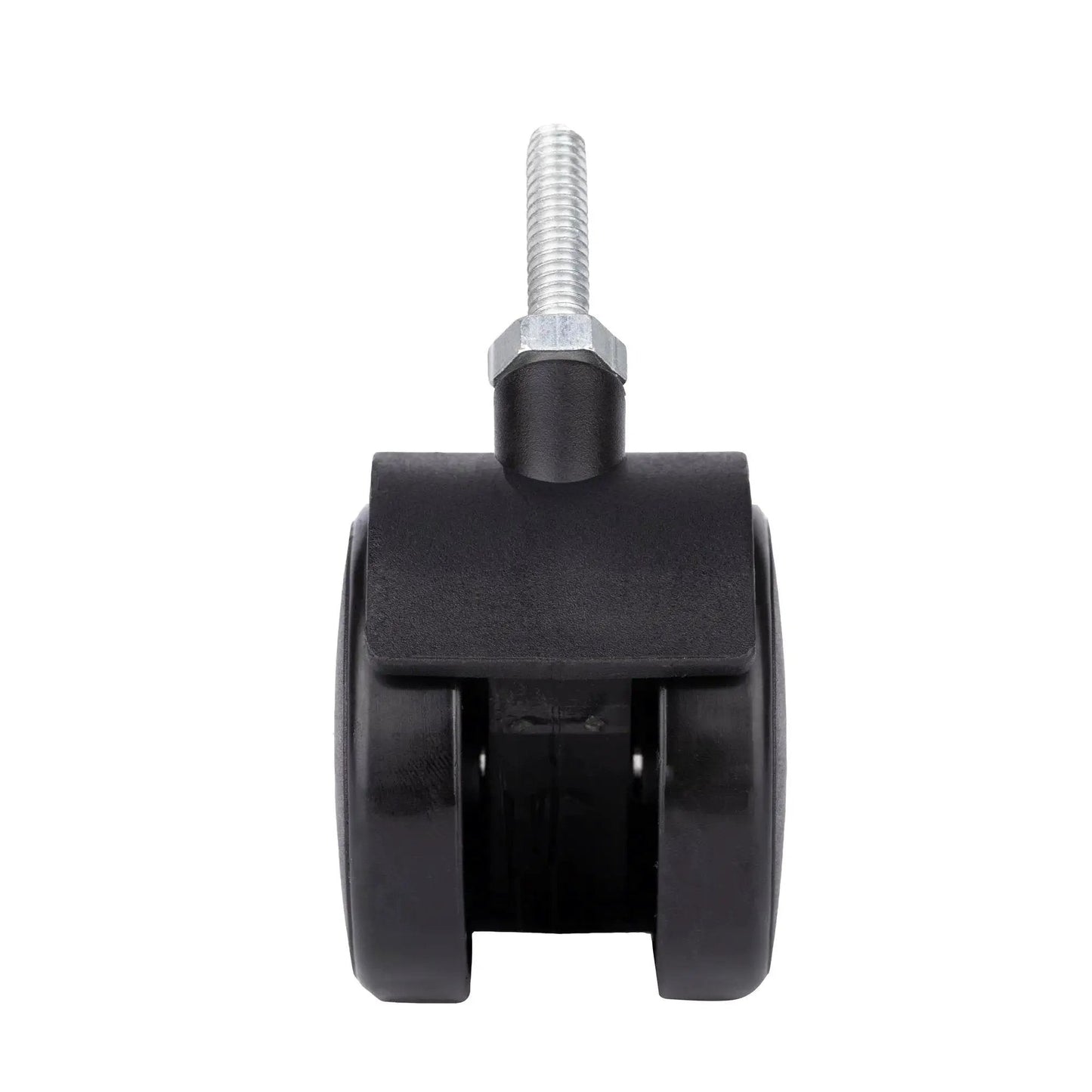 Front view of 2 Inch Shelving Caster Swivel Stem Wheel with 1/4-20 Thread Stem for small shelves and furniture, pack of 4, no brakes.