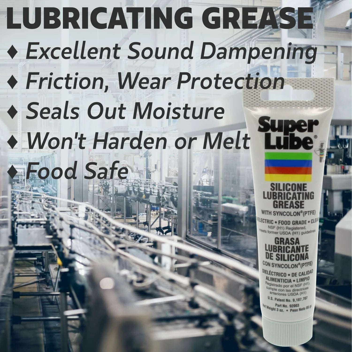 Silicone Lubricating Grease With PTFE Syncolon For Industrial And Automotive Use Pro Grade Waterproof 3 Oz Tube