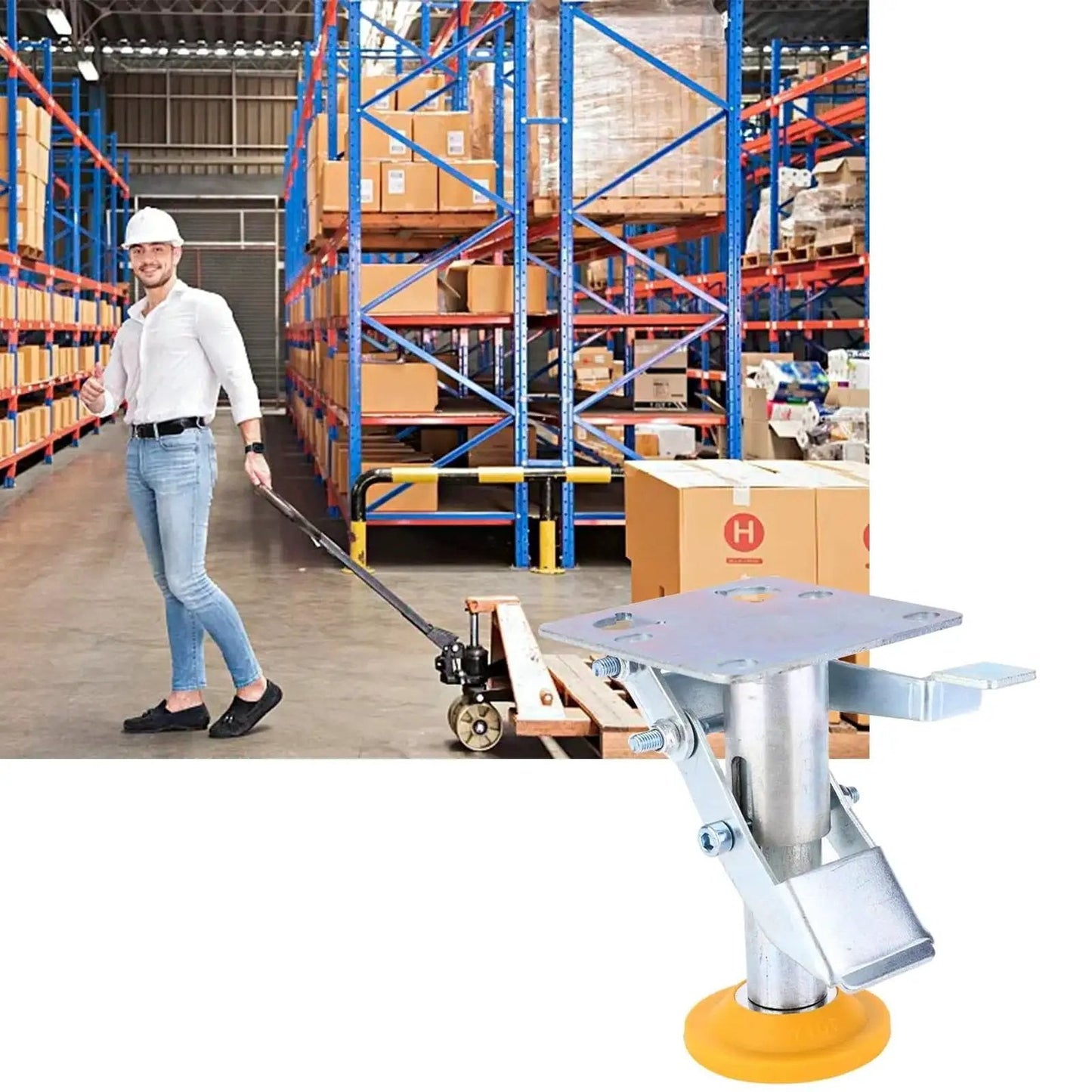Heavy Duty Floor Lock For Carts With Adjustable Height Trolley Brake Manganese Steel Construction Supports Up To 220 Lbs
