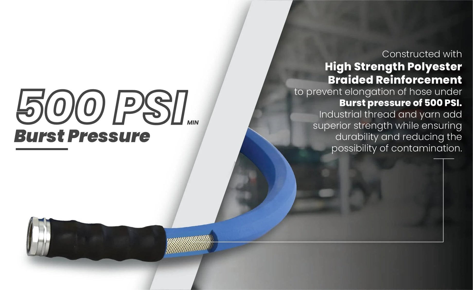 Ultra Light Rubber Garden Hose Three Quarter Inch Six Foot For Hot And Cold Water 500 PSI Maximum Pressure With Polyester Braided Construction Pro Grade And 100 Percent Rubber