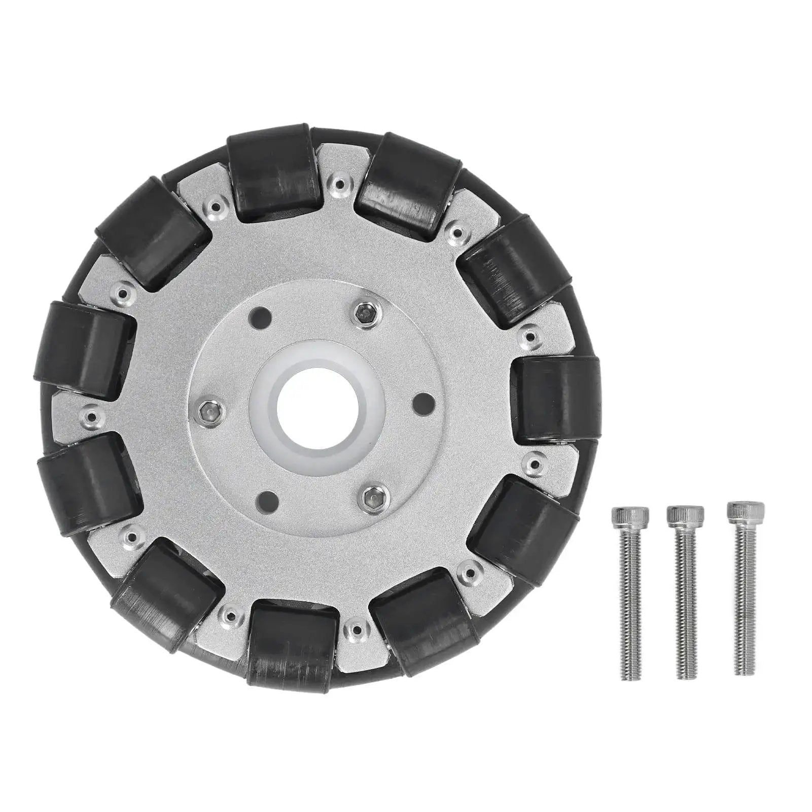 Double Aluminum Omni Wheel 127mm Premium Omni Directional Wheel With 360 Degree Rotation For Robot Replacement Parts Featuring 22 Rubber Rollers And 30kg Load Capacity