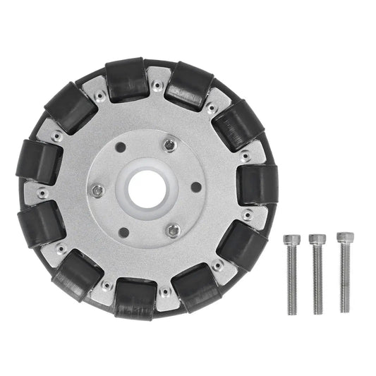Double Aluminum Omni Wheel 127mm Premium Omni Directional Wheel With 360 Degree Rotation For Robot Replacement Parts Featuring 22 Rubber Rollers And 30kg Load Capacity