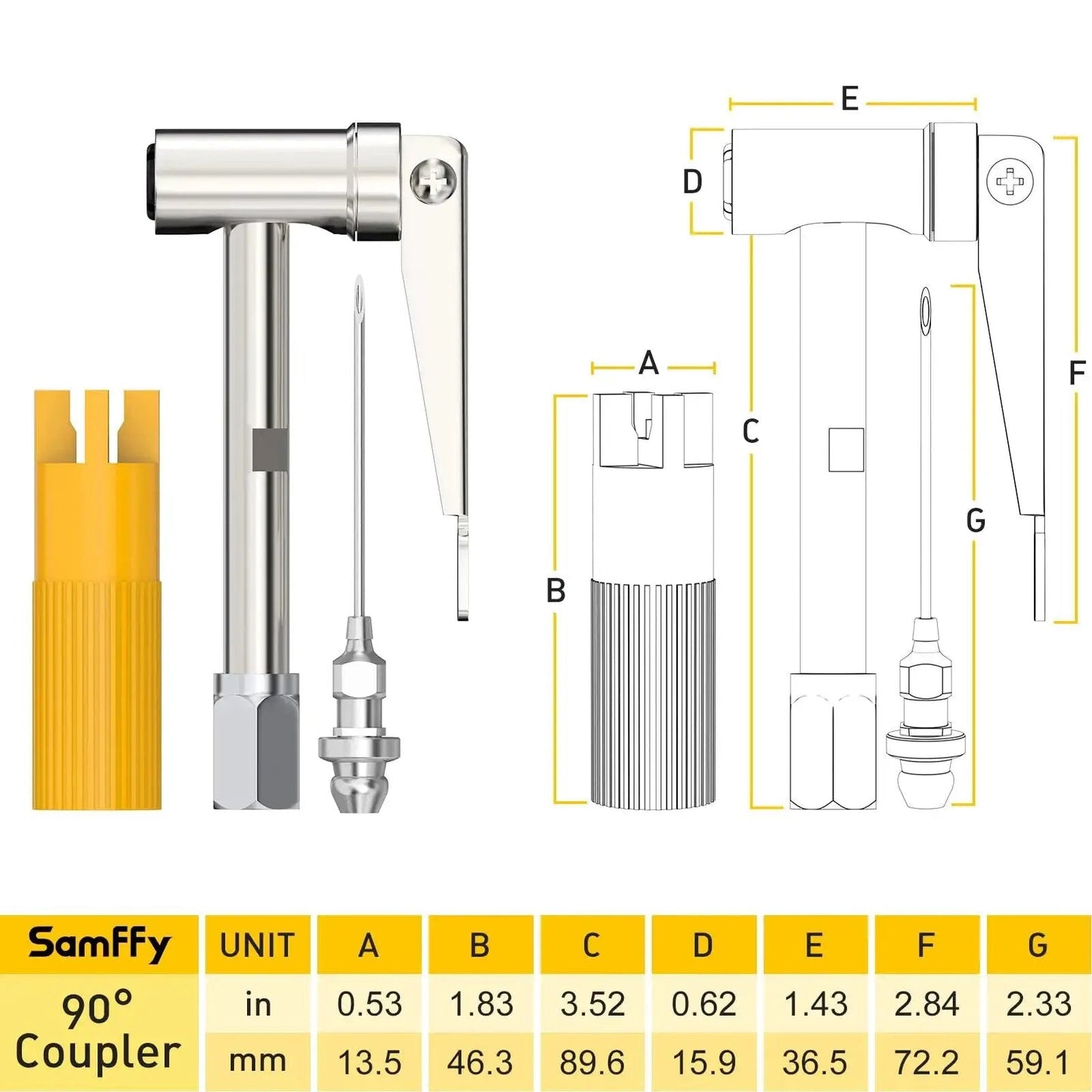 90 Degree Grease Gun Coupler Set Right Angle Zerk Fittings Adapter for Tight Spaces No Leakage 12000 PSI Quick Release Kit